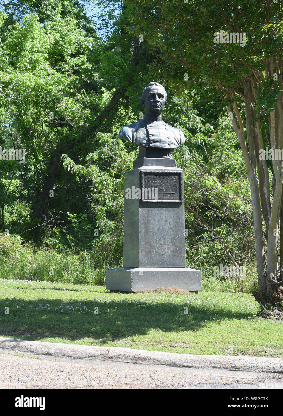 Statue of General States Rights Gist (His name given to him at birth) in Vicksburg Mississippi Stock Photo
