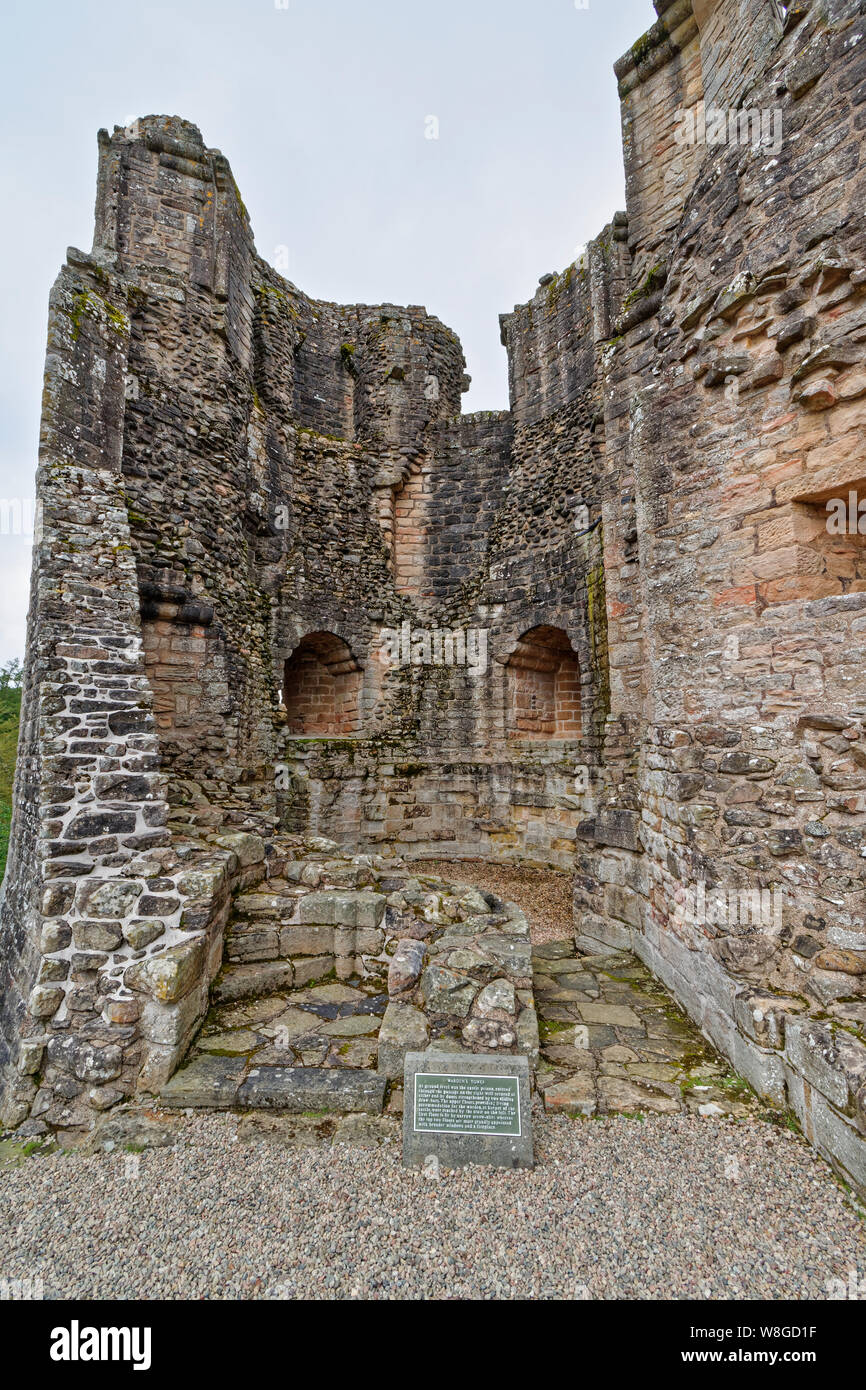 KILDRUMMY CASTLE ABERDEENSHIRE SCOTLAND INTERIOR OF THE WARDENS TOWER Stock Photo