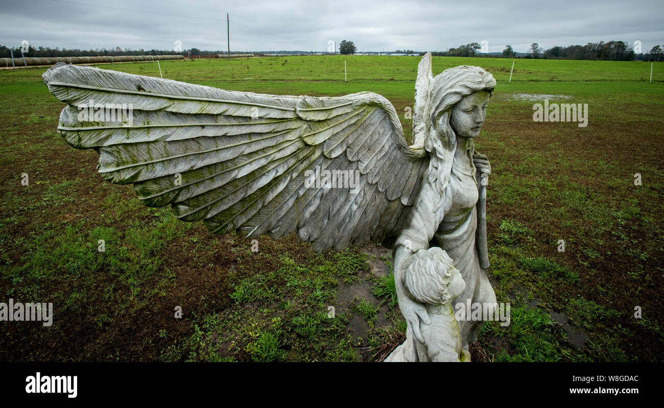 Close up of an angelic statue Stock Photo