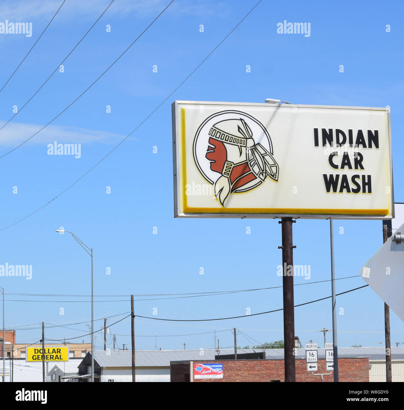 The Indian Car Wash in the small town of Comanche Texas Stock Photo Alamy