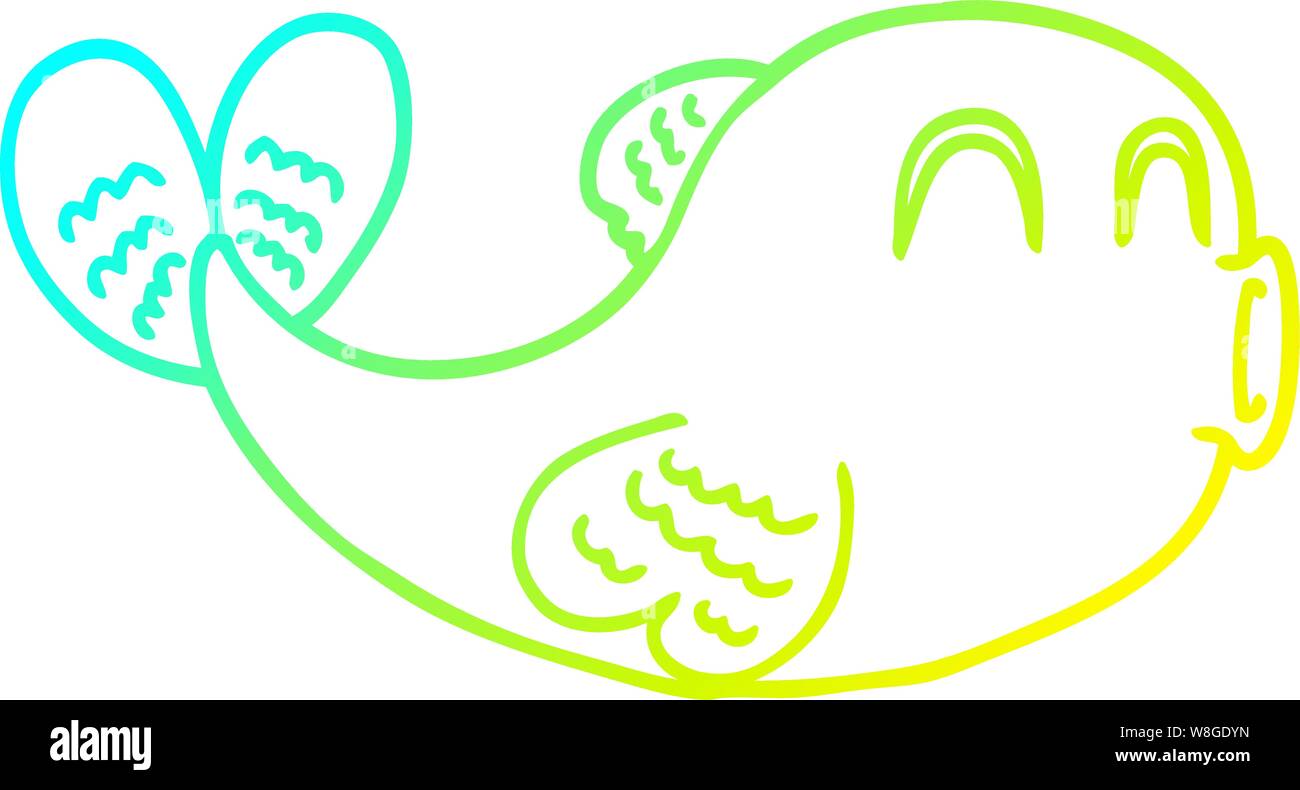 Cold Fish Vector cold gradient line drawing of a cartoon fish Stock Vector Image & Art ...