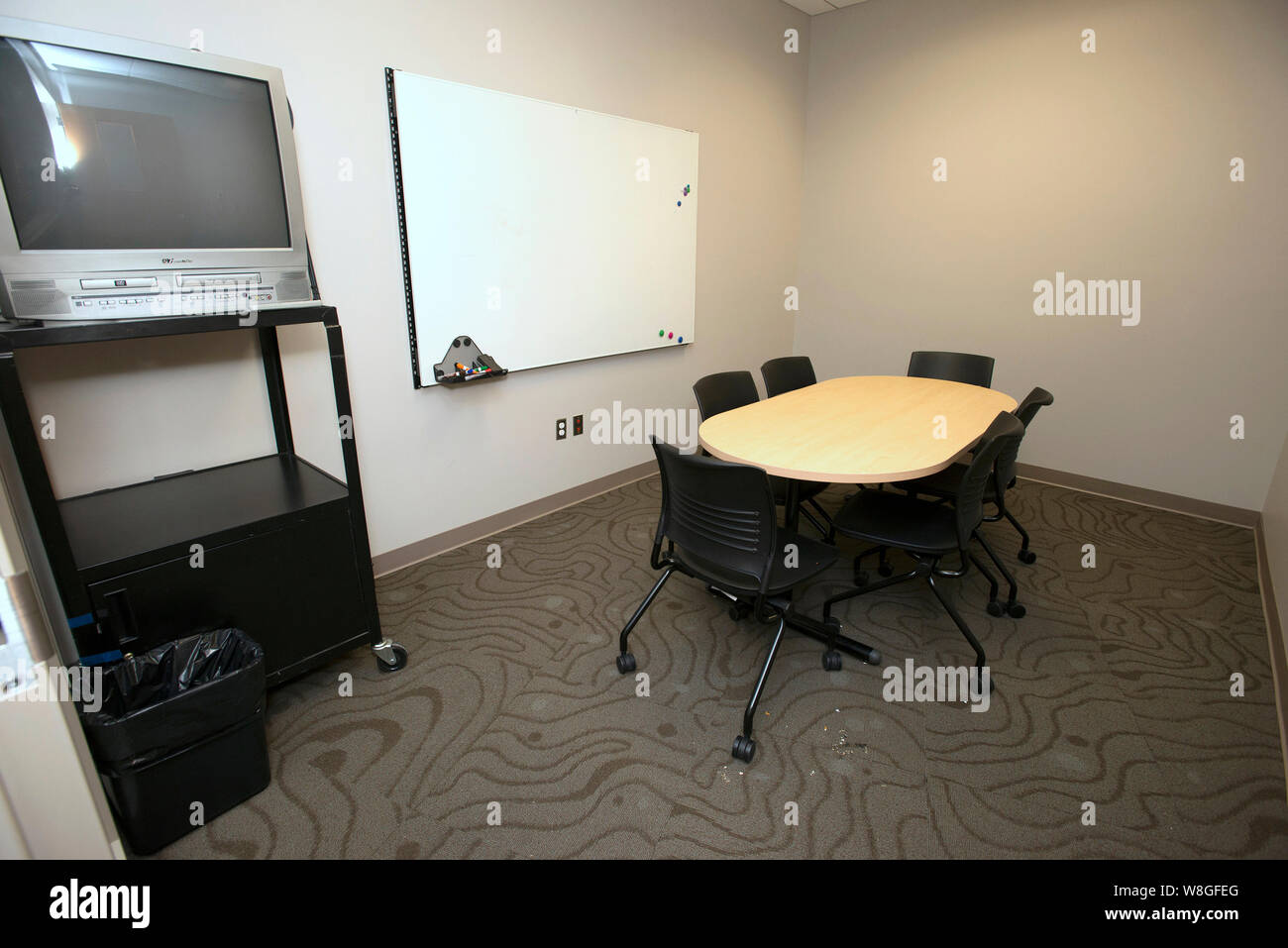 Study rooms are available to students in the library at the College of the Muscogee Nation in Okmulgee, OK -  April 7, 2015. Stock Photo