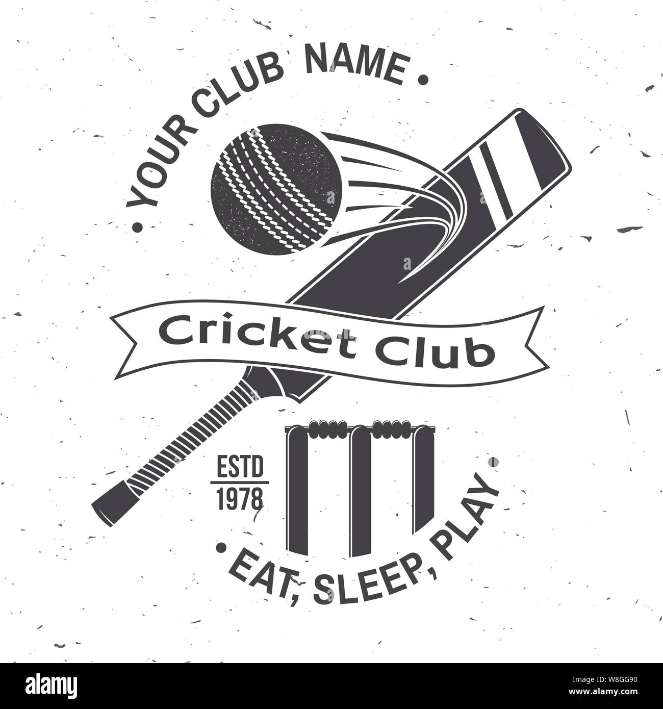 Cricket club badge. Vector illustration. Concept for shirt, print