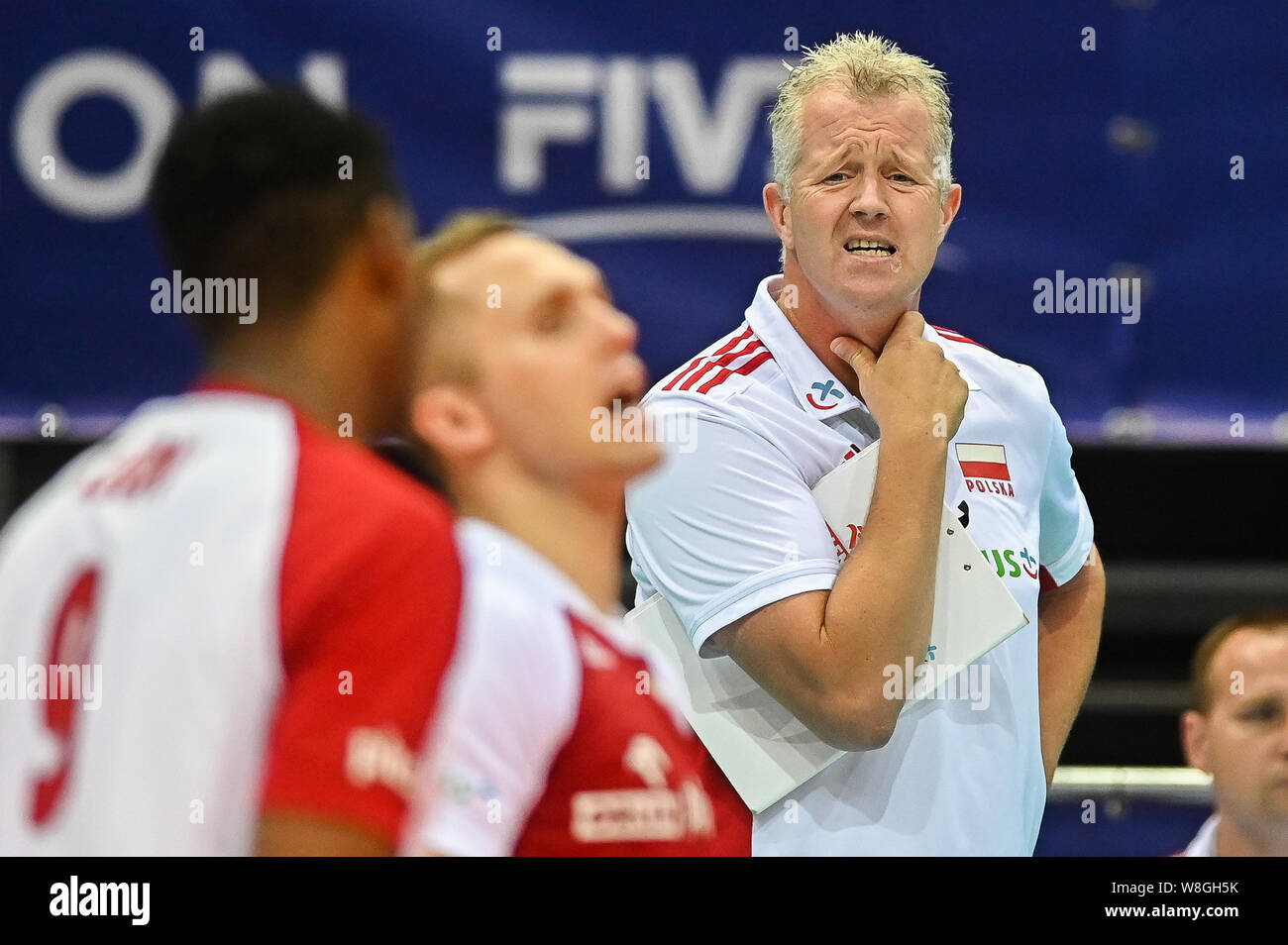 Poland Coach Vital Heynen Seen In Action During Men S Olympics Qualifiers Tournament Pool D Match Between Poland And Tunisia Poland Beat Tunisia 3 0 Stock Photo Alamy