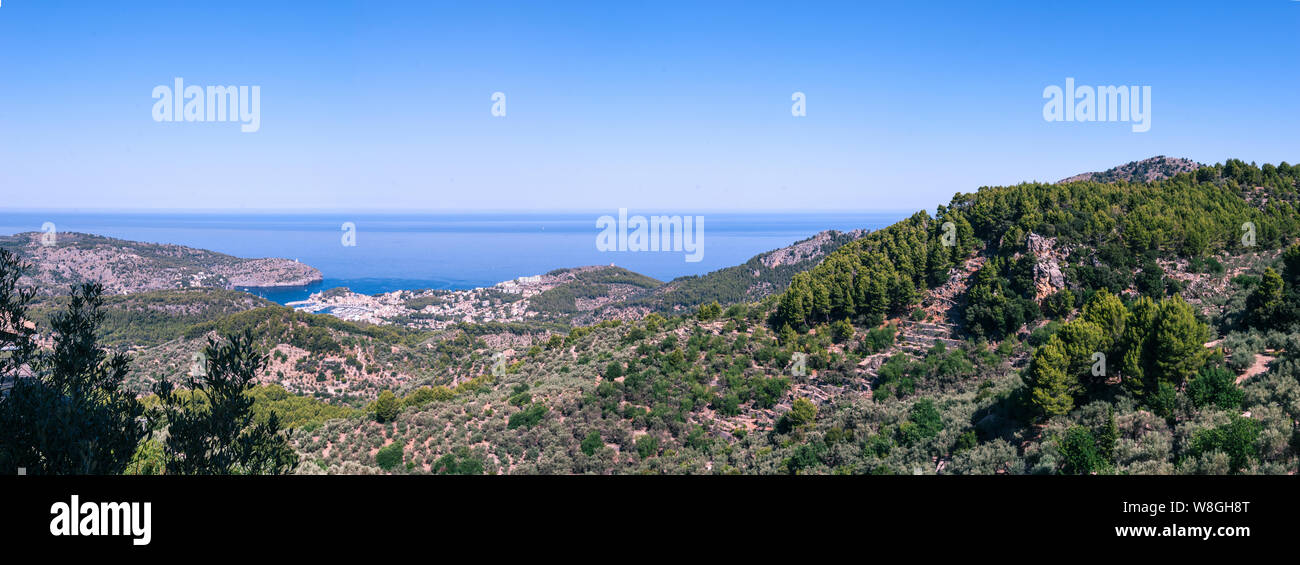 PANORAMIC VIEWS OF THE PORT OF SOLLER Stock Photo