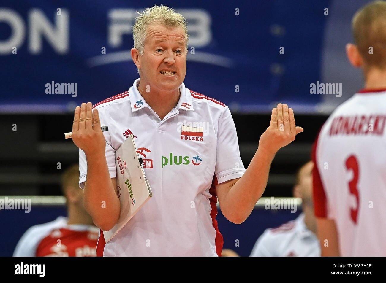Poland coach, Vital Heynen seen in action during Men's Olympics Qualifiers  Tournament Pool D match between Poland and Tunisia.(Poland beat Tunisia :  3-0 Stock Photo - Alamy