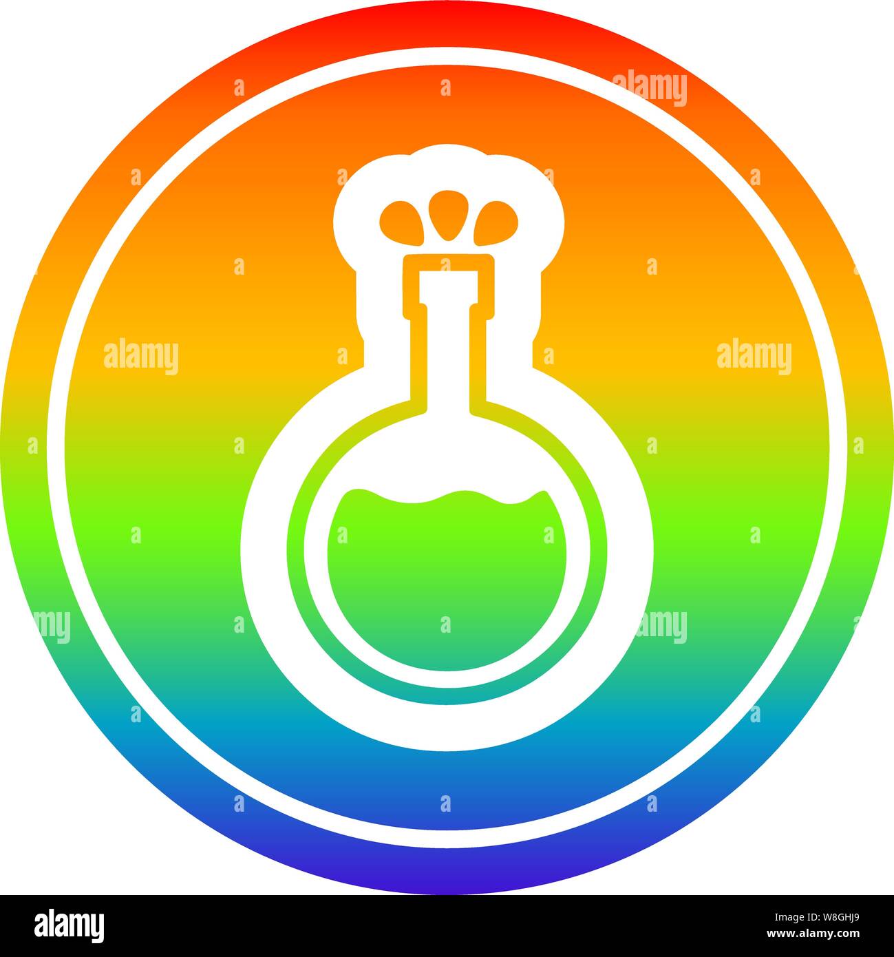 science experiment circular icon with rainbow gradient finish Stock ...