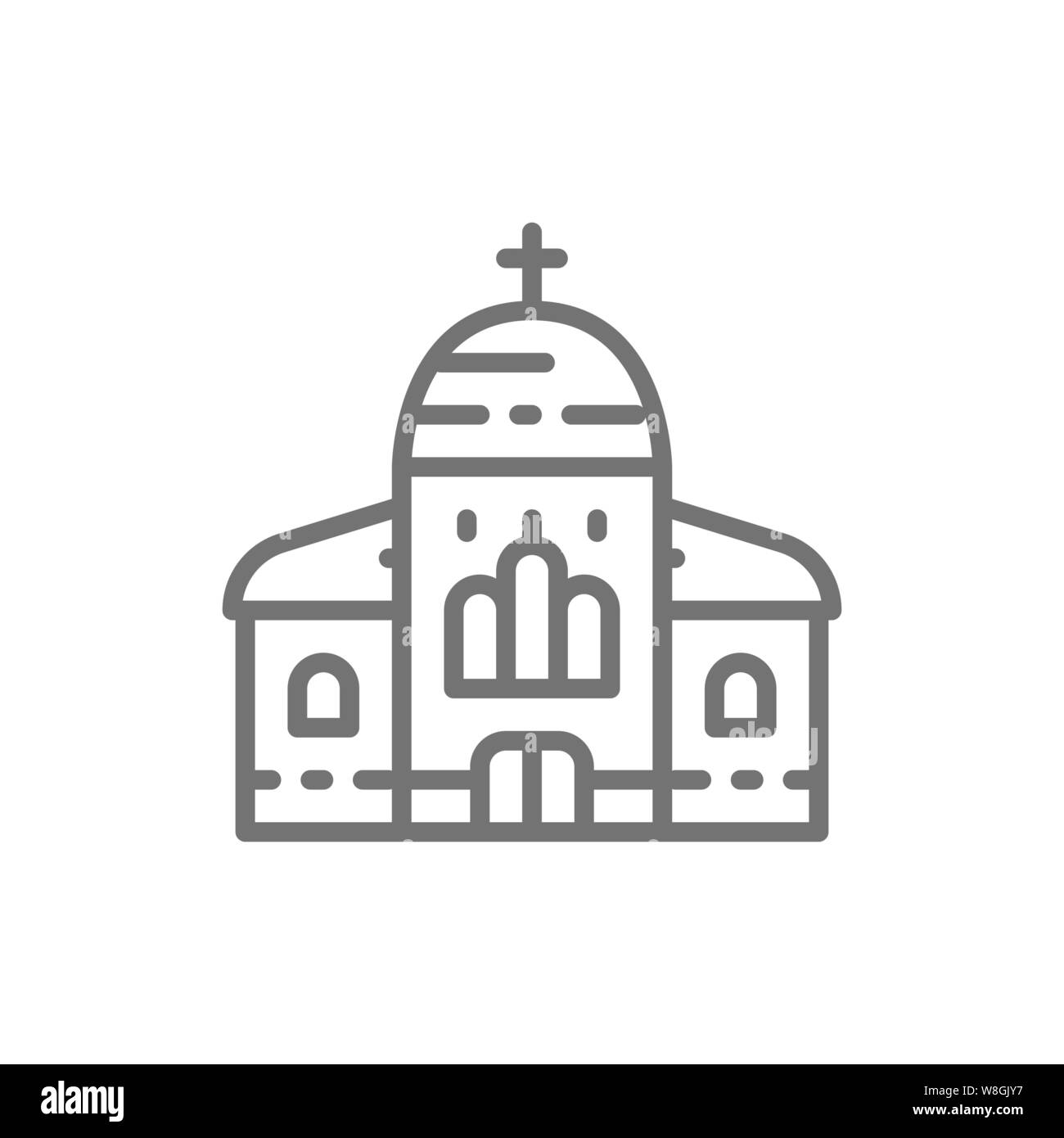 Church, cathedral line icon. Isolated on white background Stock Vector