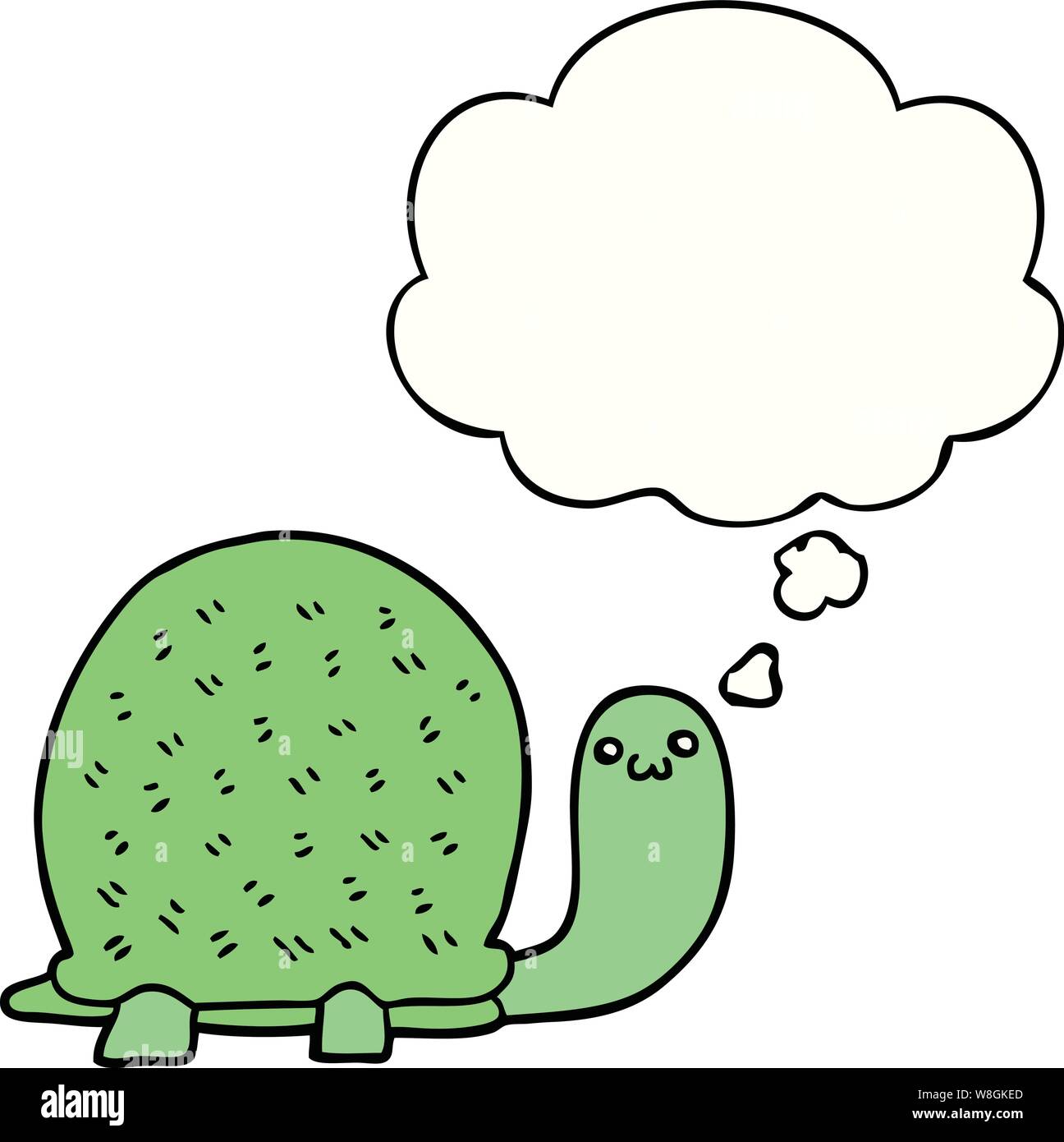 cute cartoon turtle with thought bubble Stock Vector