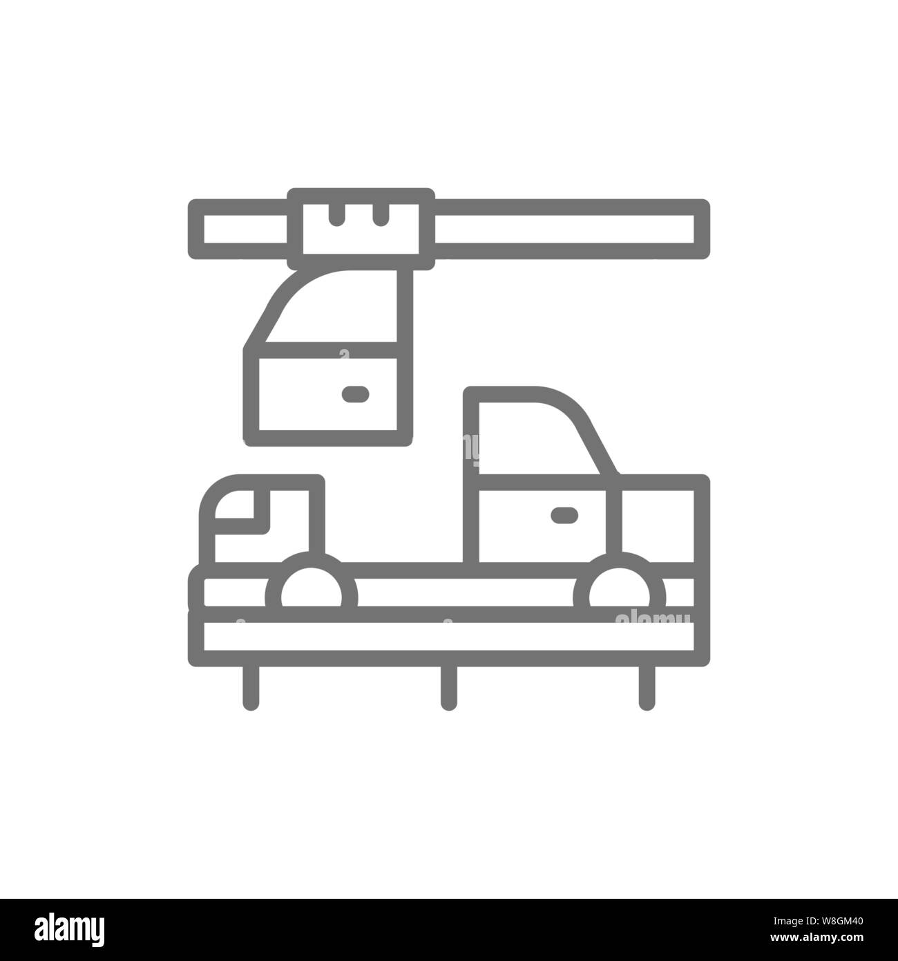 Chinese car industry, automotive factory line icon. Stock Vector