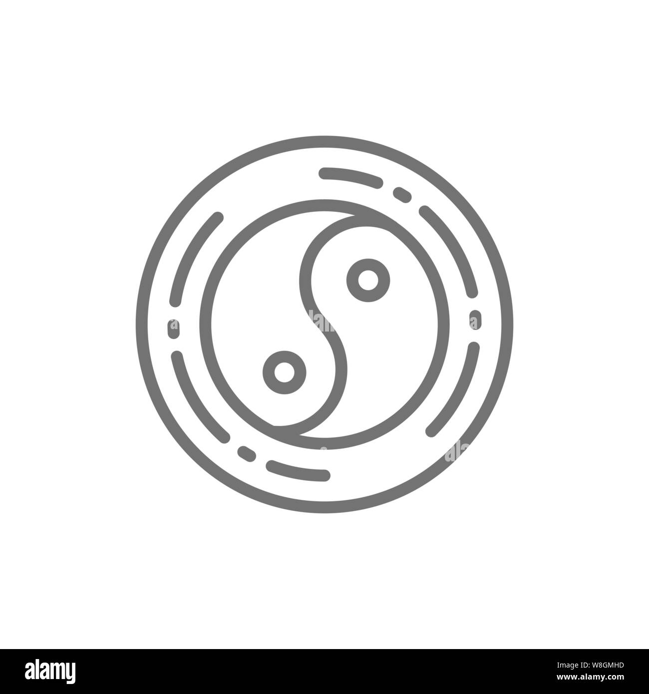 Yin yang sign, chinese symbol line icon. Stock Vector