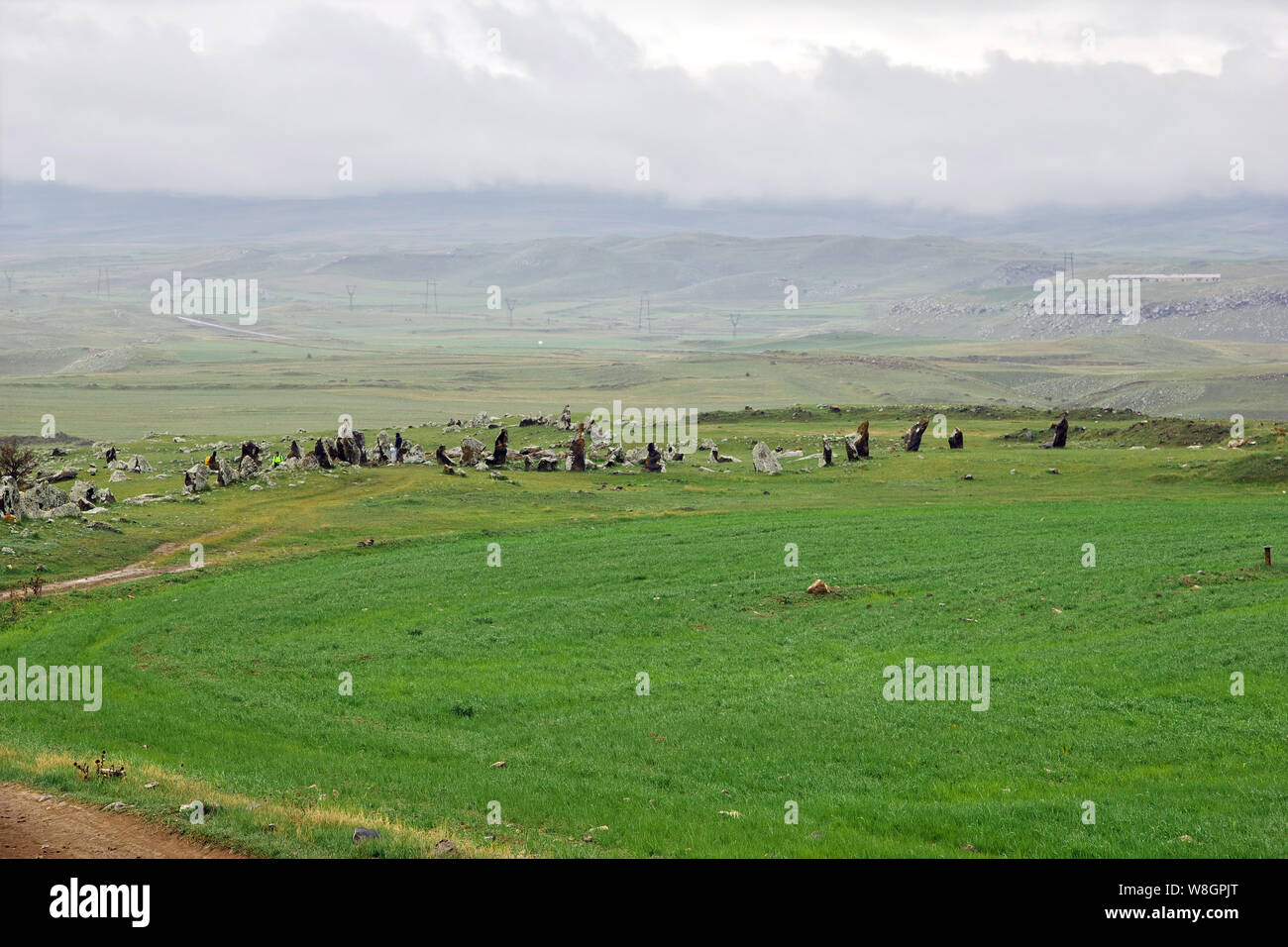 Zorats Karer, Karahunj - Ancient ruins in Armenia Stock Photo