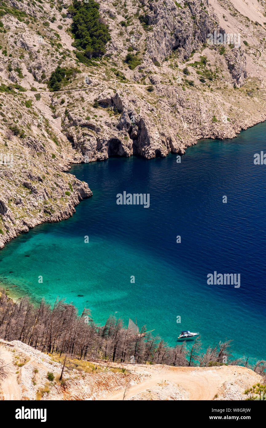 Cliffs on the Adriatic coast of Croatia at Pisak Stock Photo