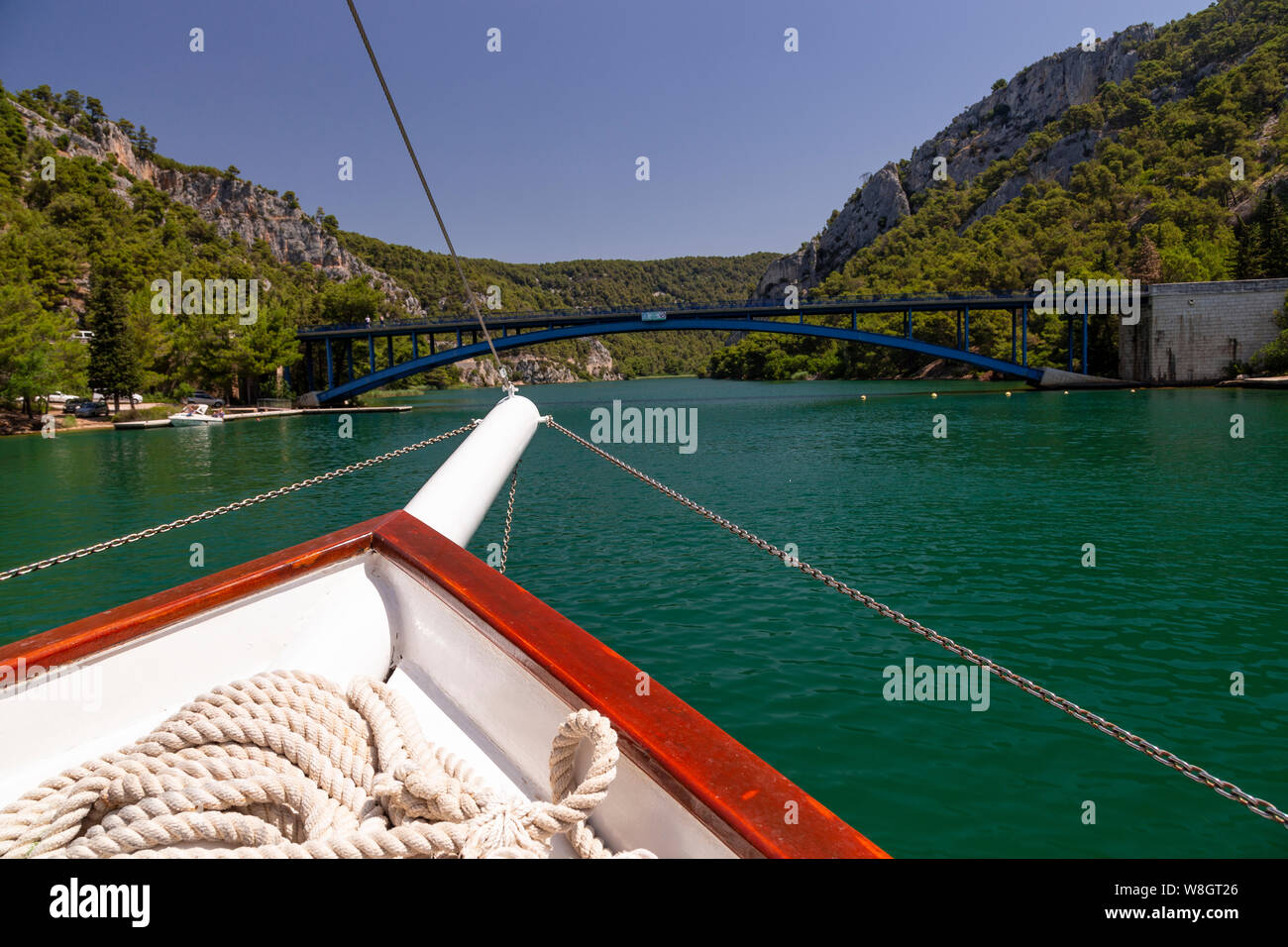 Bridge over the river Krka in the Krka National Park, Croatia Stock Photo