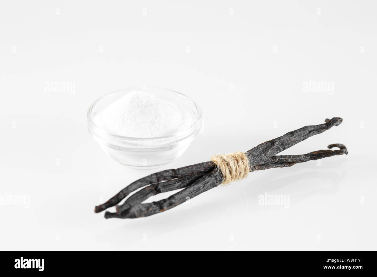 vanilla sugar isolated on the white backgrounde. Stock Photo
