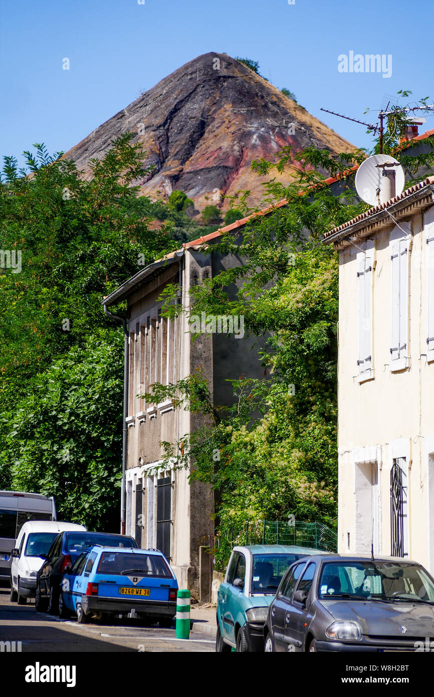 The Crassier - The Heap -, last remain of the four closed coal mines, Alès, Gard, France Stock Photo