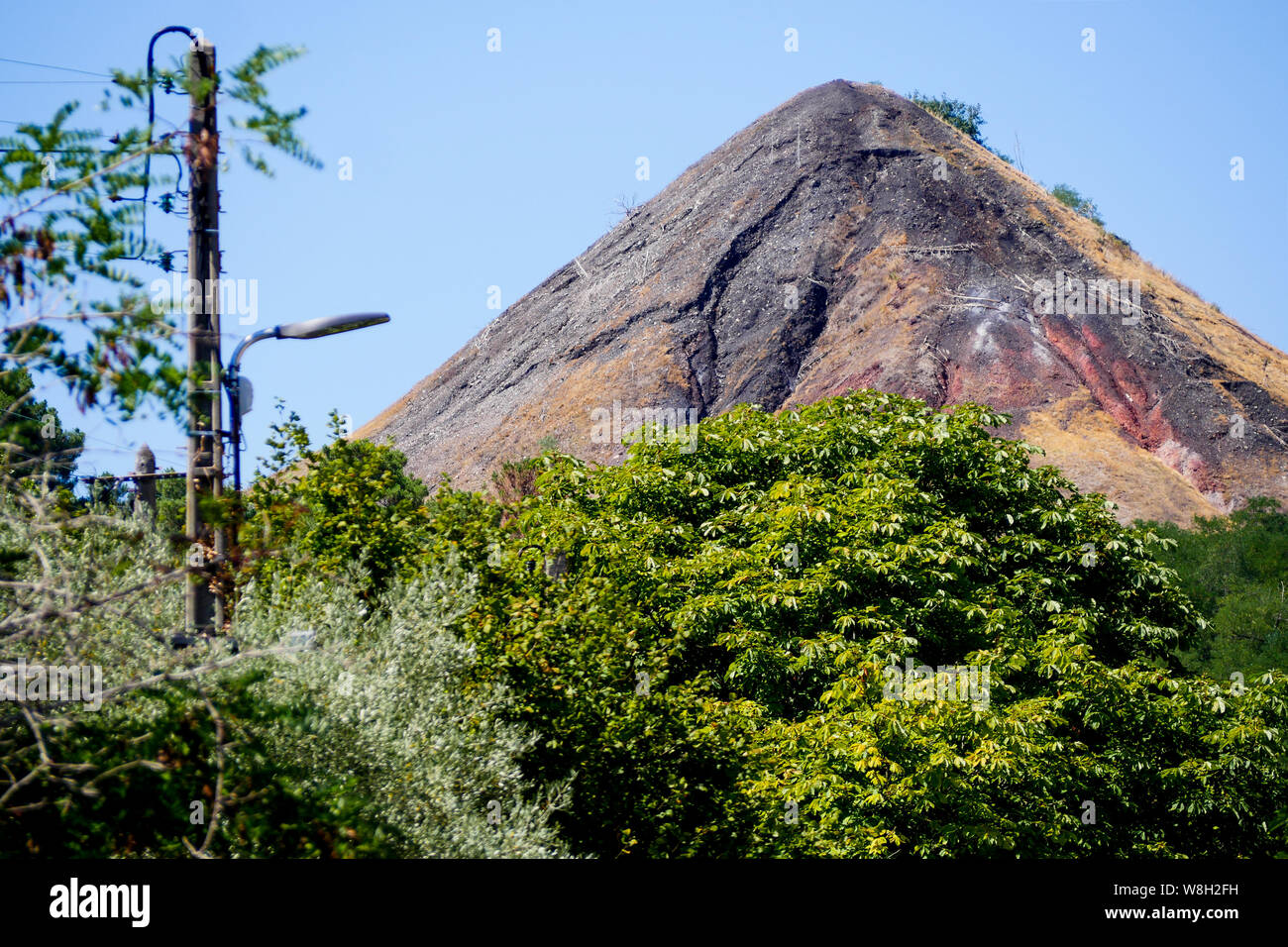 The Crassier - The Heap -, last remain of the four closed coal mines, Alès, Gard, France Stock Photo