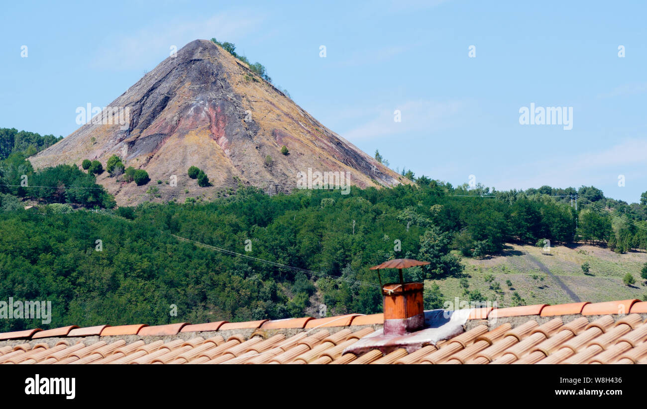 The Crassier - The Heap -, last remain of the four closed coal mines, Alès, Gard, France Stock Photo