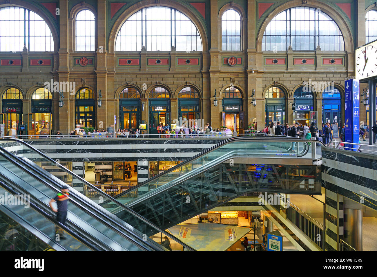 ZURICH, SWITZERLAND 19 MAY 2019 View of the Zurich Hauptbahnhof main