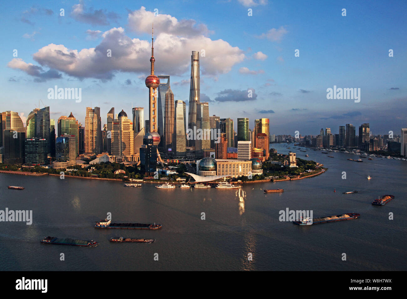 View of Huangpu River and the Lujiazui Financial District with the ...