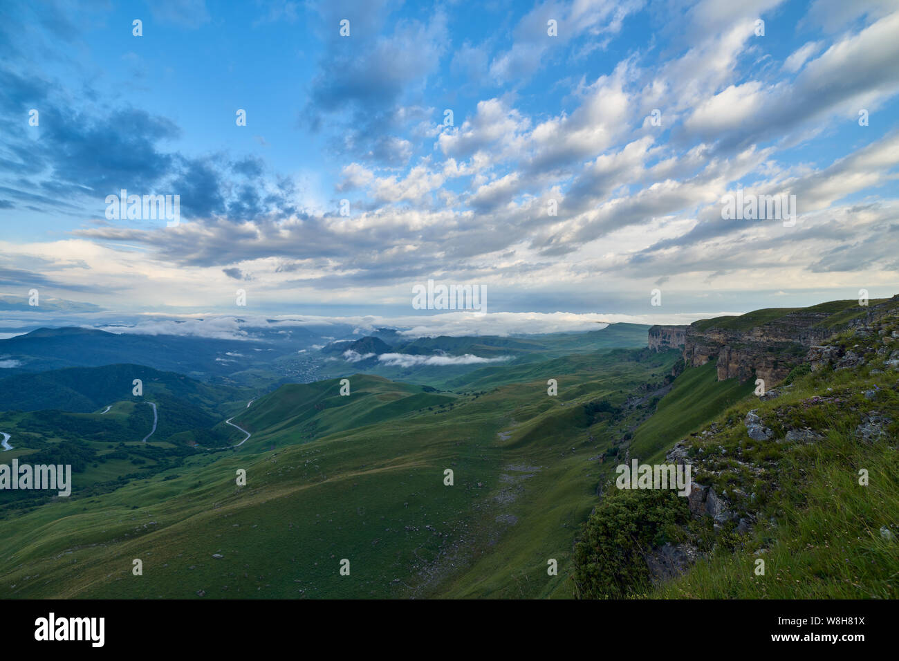 Blue mountain valley sunrise hi-res stock photography and images - Alamy