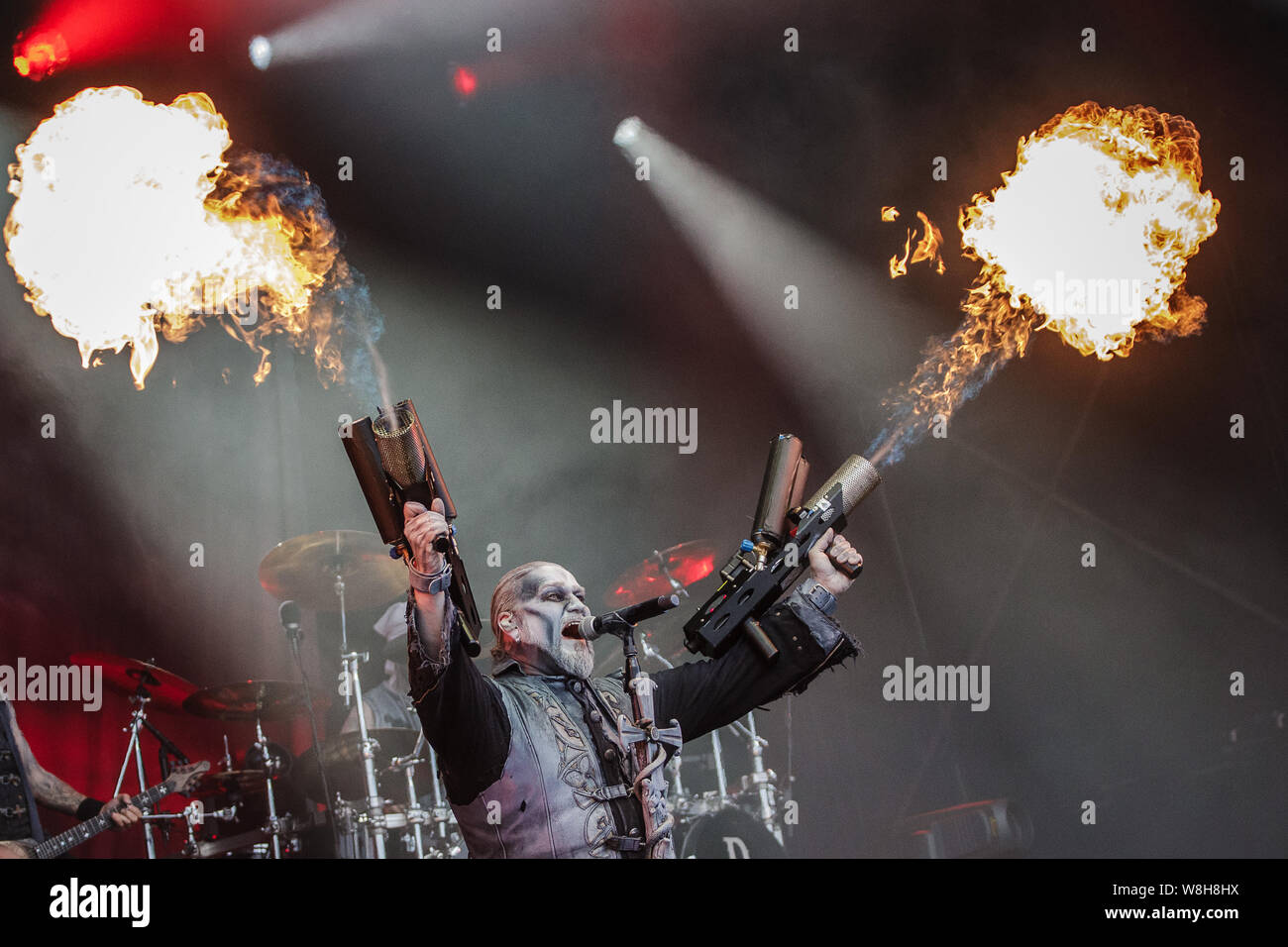Powerwolf perform live on stage at Bloodstock Open Air Festival, UK, 9th Aug, 2019. Stock Photo