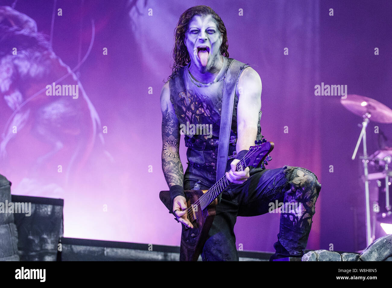 Powerwolf perform live on stage at Bloodstock Open Air Festival, UK, 9th Aug, 2019. Stock Photo