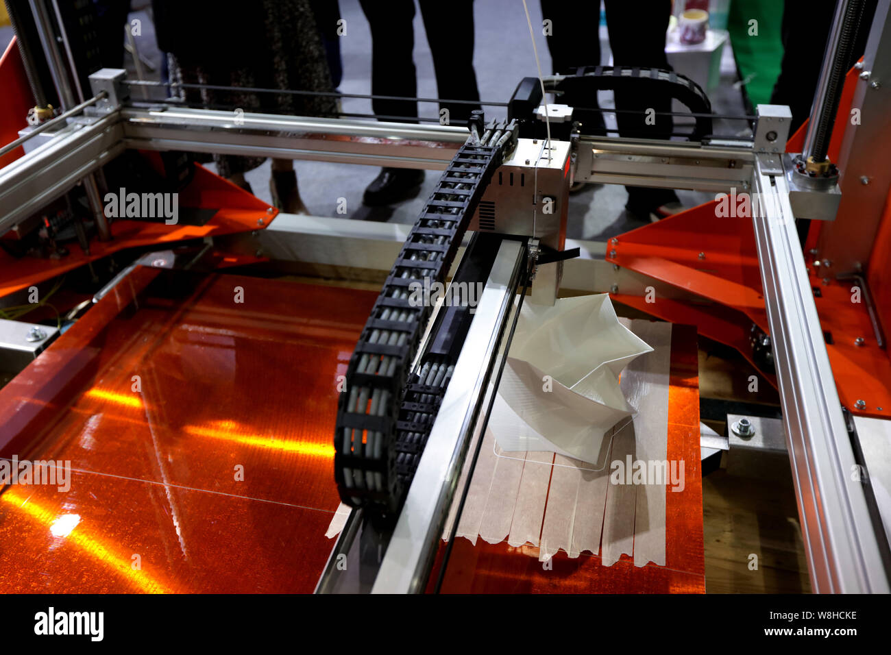 --FILE--A 3D printer is on display during an exhibition in Shanghai, China, 8 December 2015.   Shipment of 3D printers in the Chinese market is expect Stock Photo