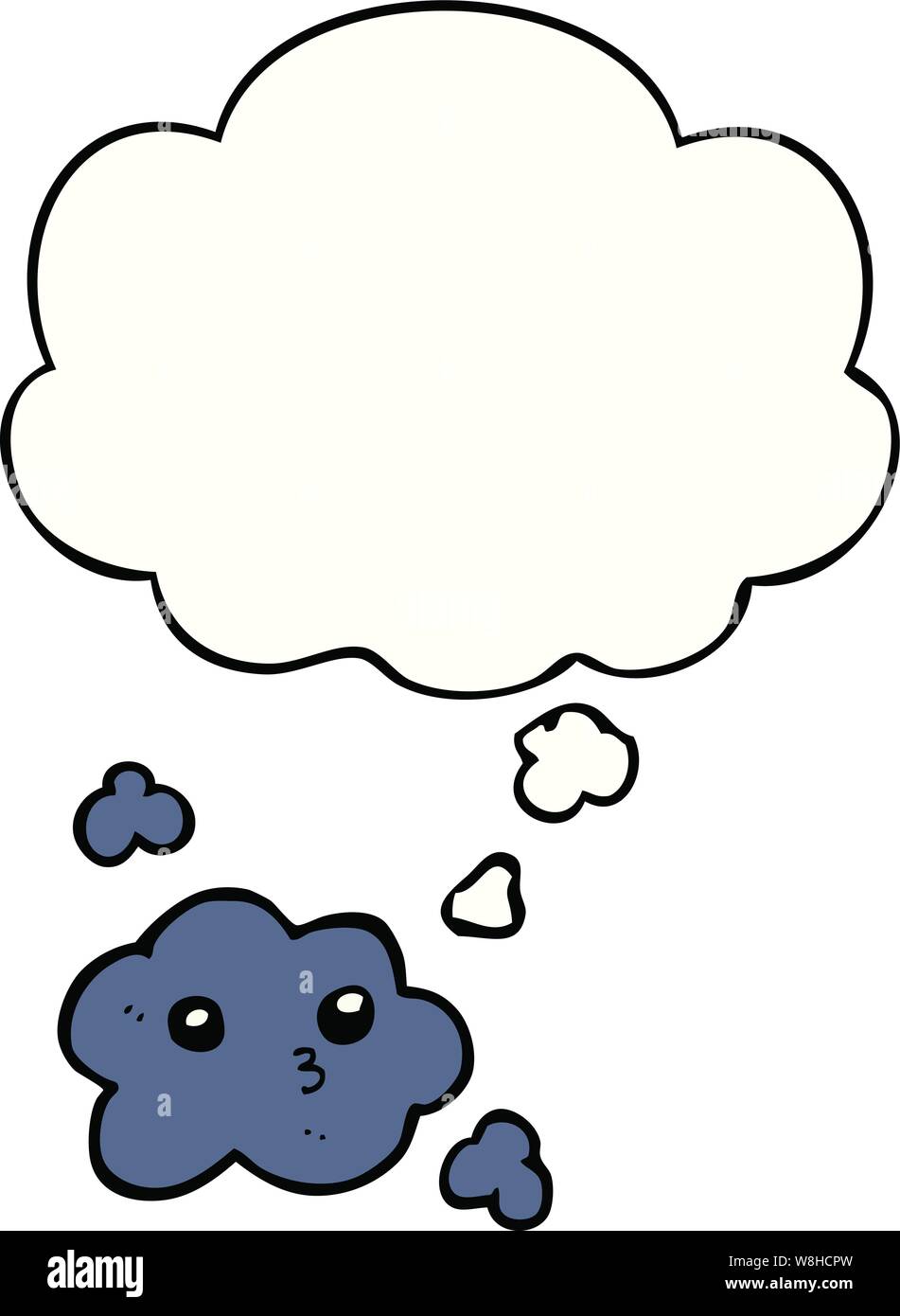 cute cartoon cloud with thought bubble Stock Vector Image & Art - Alamy