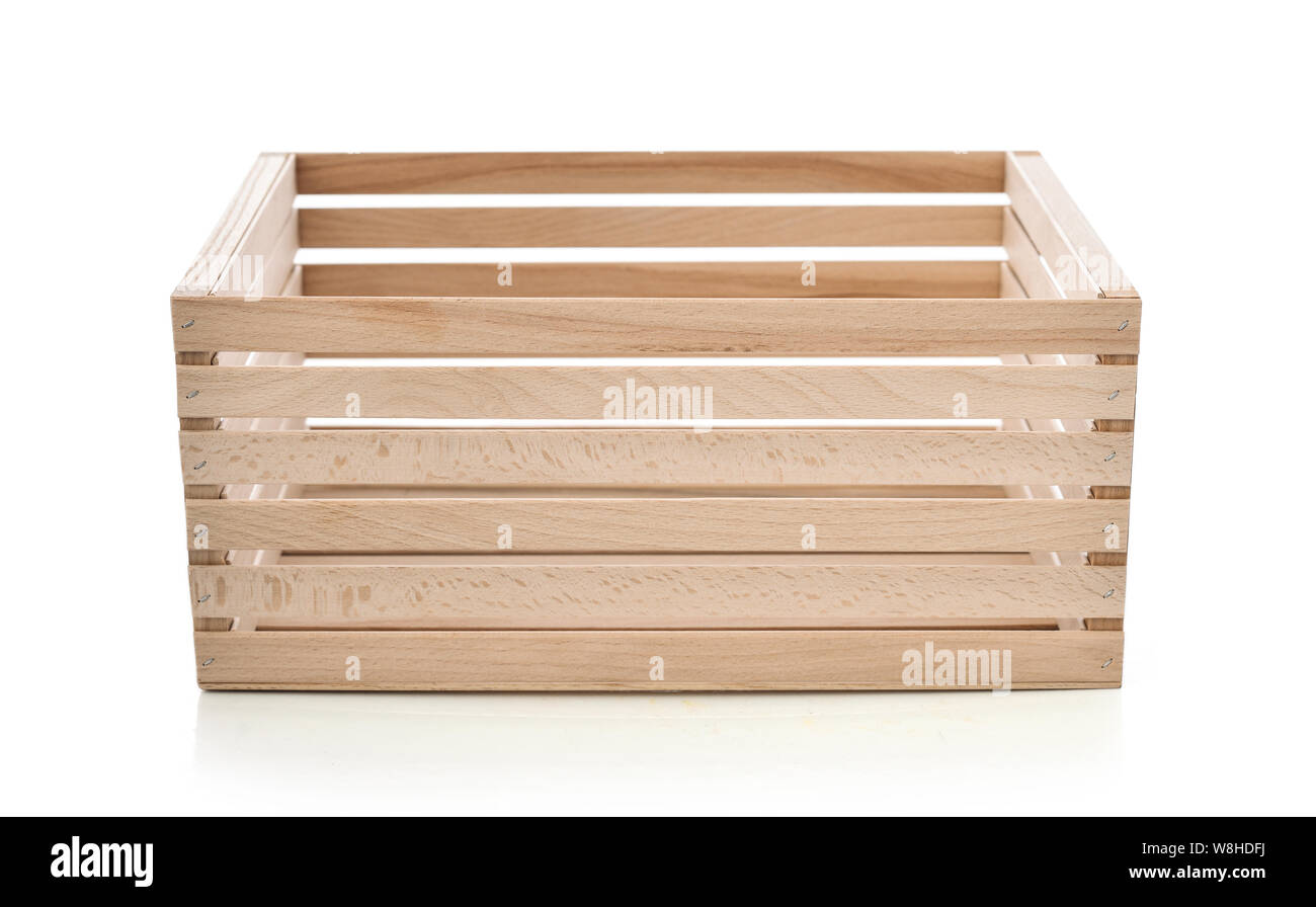 Wooden box isolated on white background Stock Photo - Alamy