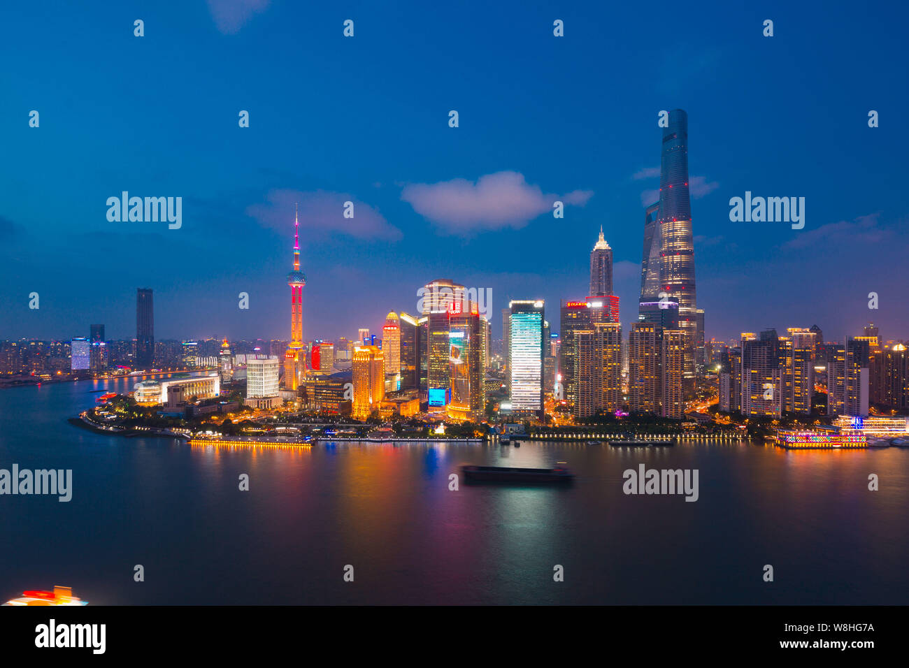 View of Huangpu River and the Lujiazui Financial District with the ...