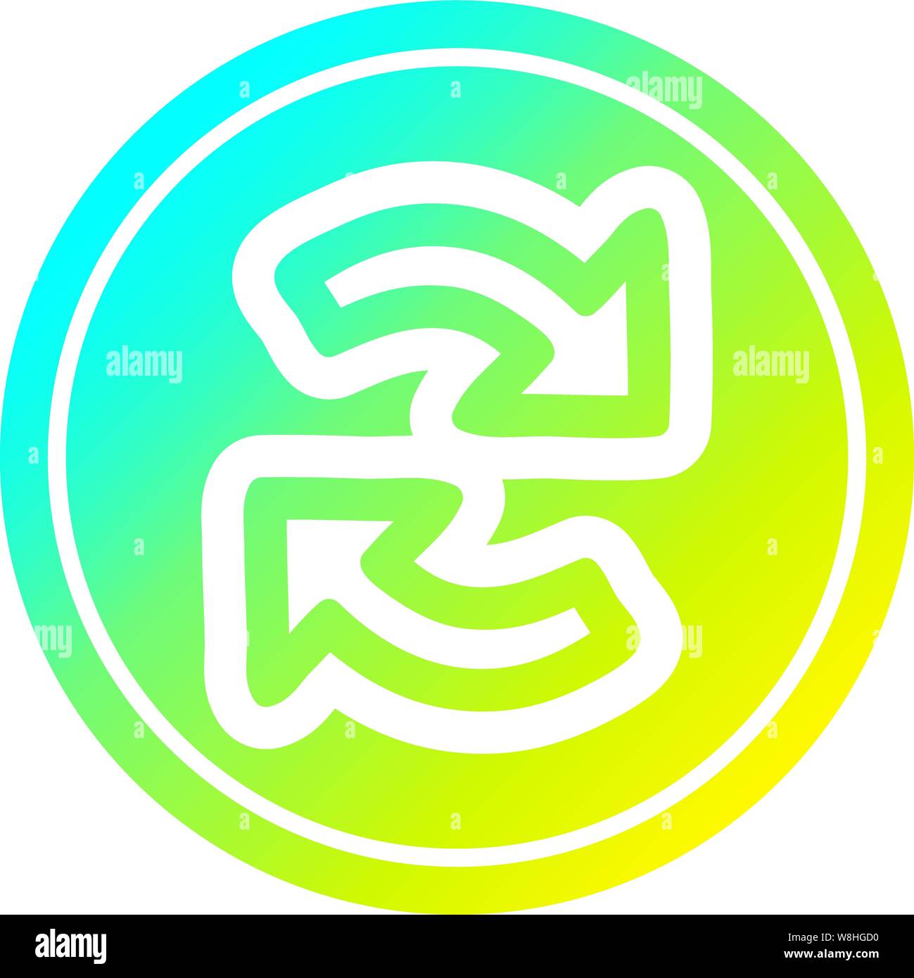 recycling arrow circular icon with cool gradient finish Stock Vector ...