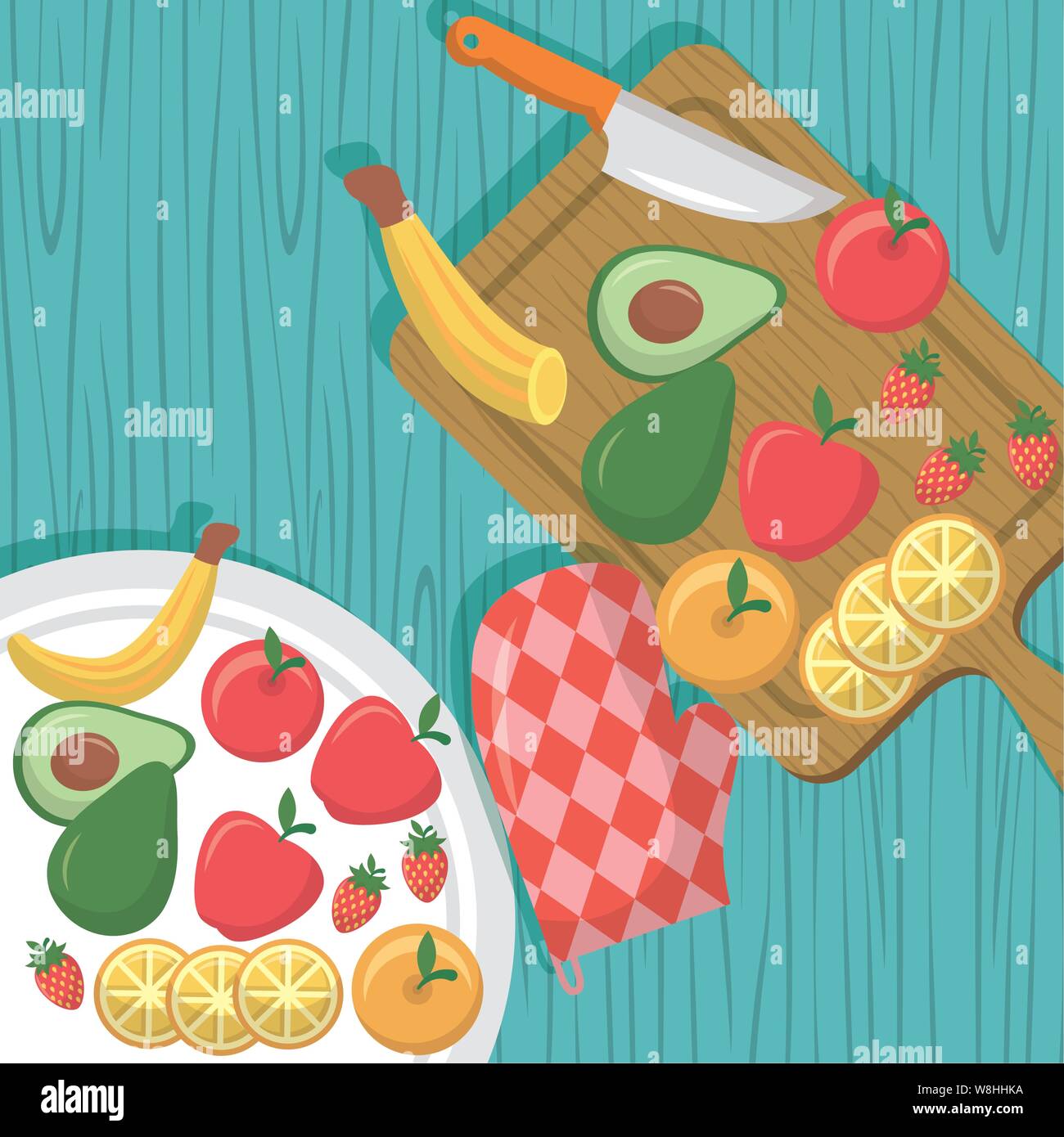 fruits cooking icons flat image design Stock Vector Image & Art - Alamy