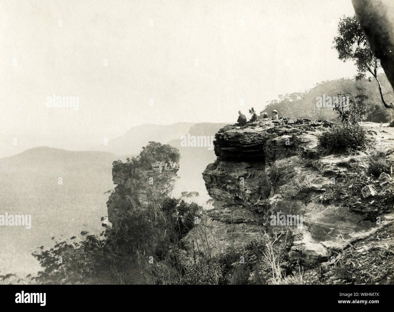 19th century vintage photograph Orphan Rock, Katoomba, New South