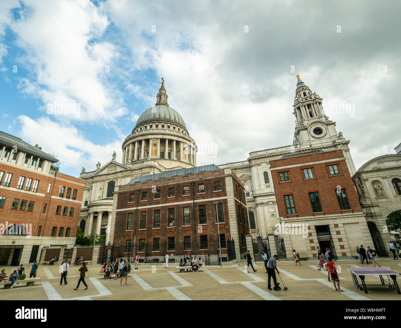 Paternoster Square with St Pauls Cathedral behind, London, England Stock Photo