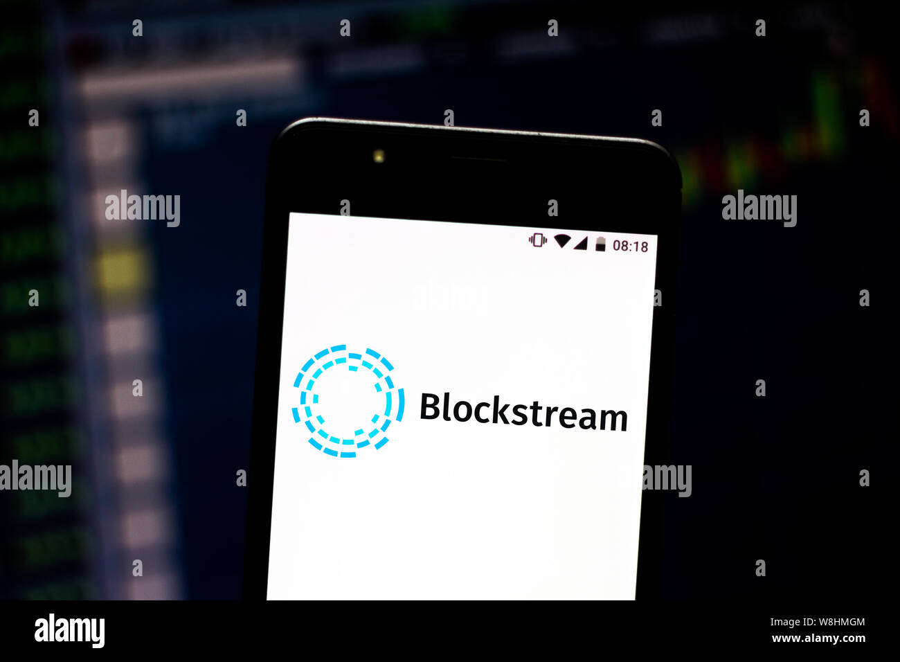 In this photo illustration the Blockstream logo is seen displayed on a