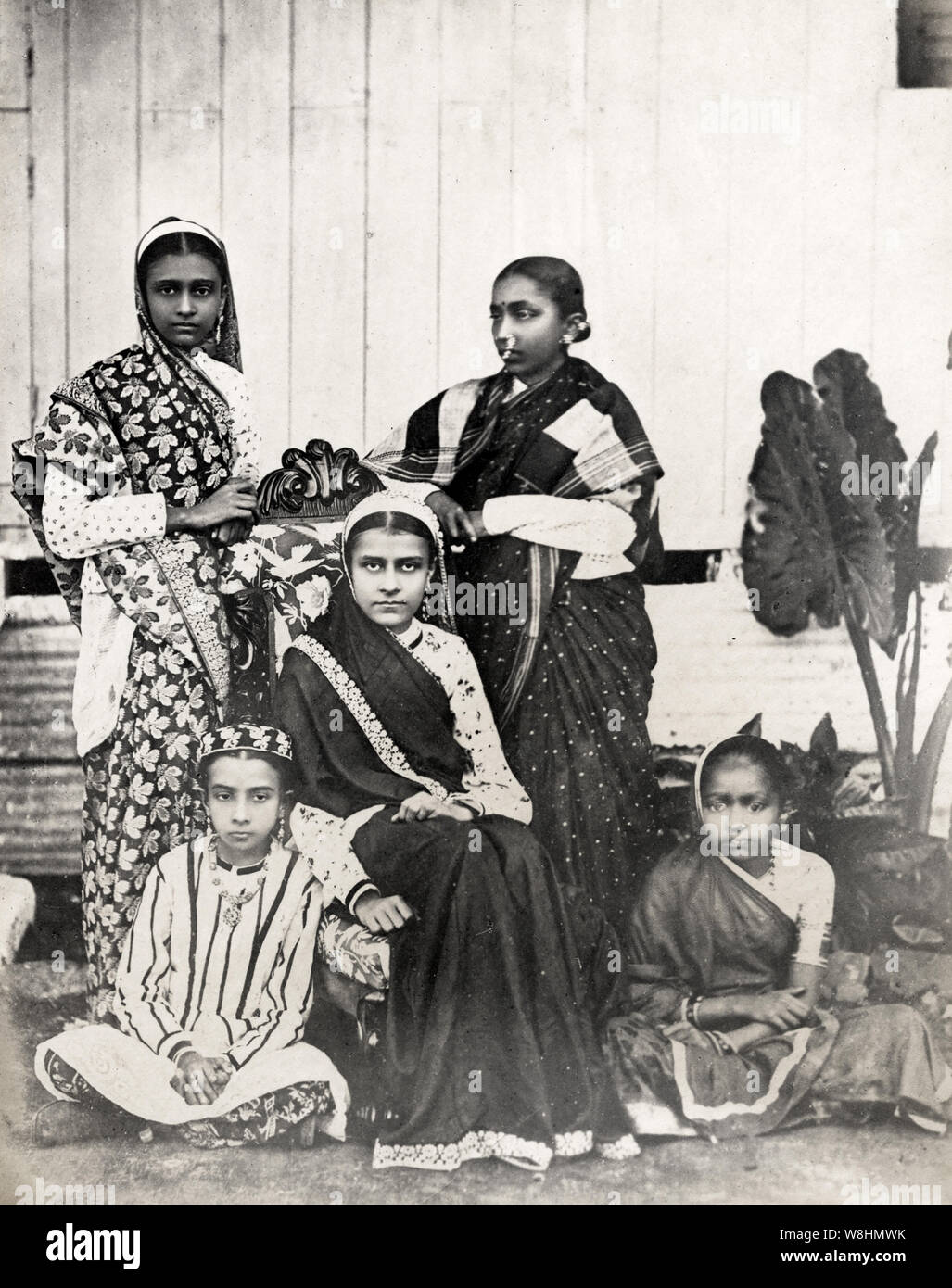 19th century vintage photograph - Parsee or Parsi women, India Stock Photo