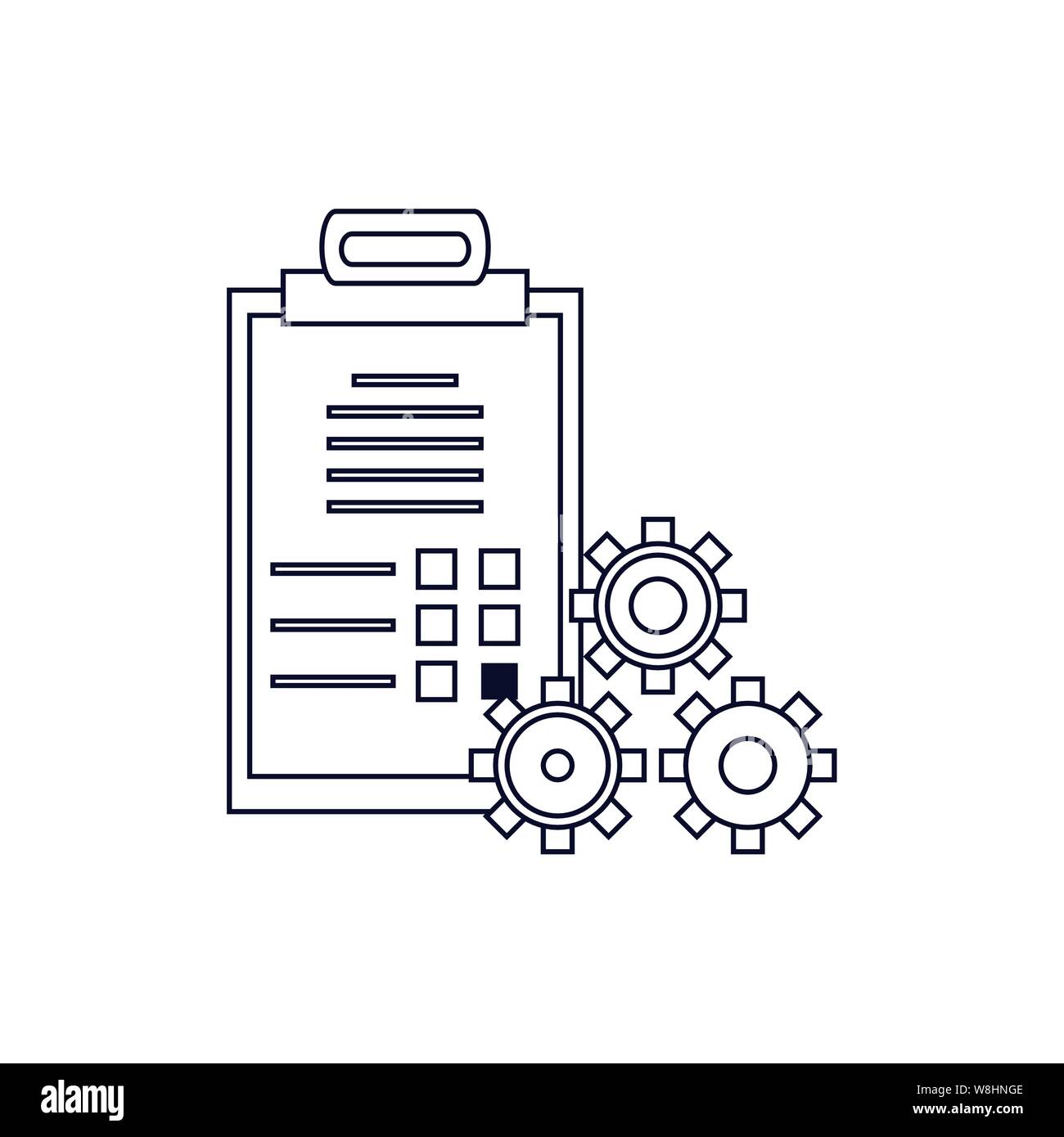checklist clipboard order with industry gears vector illustration ...