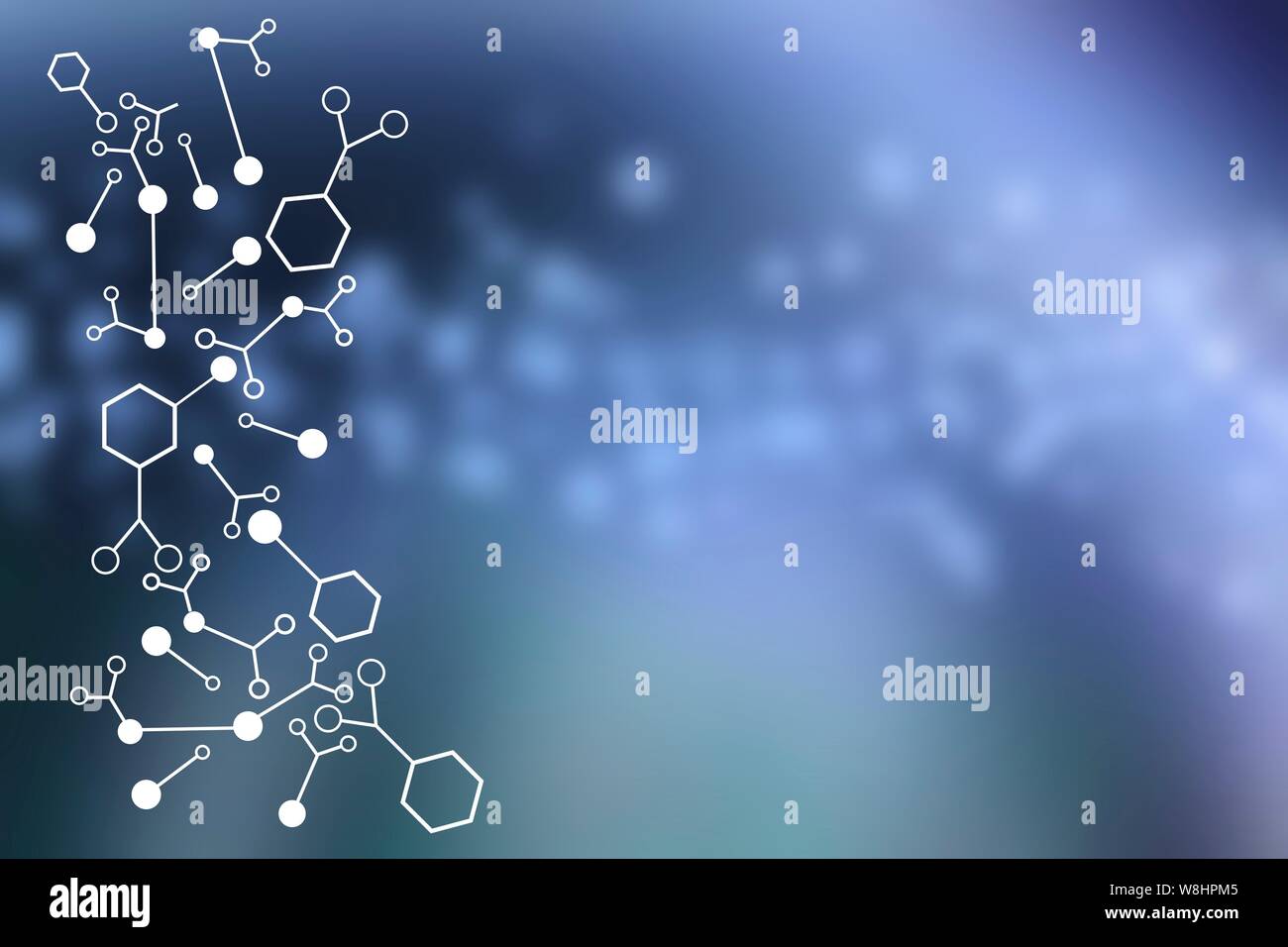 Abstract background with molecular icons. Stock Photo