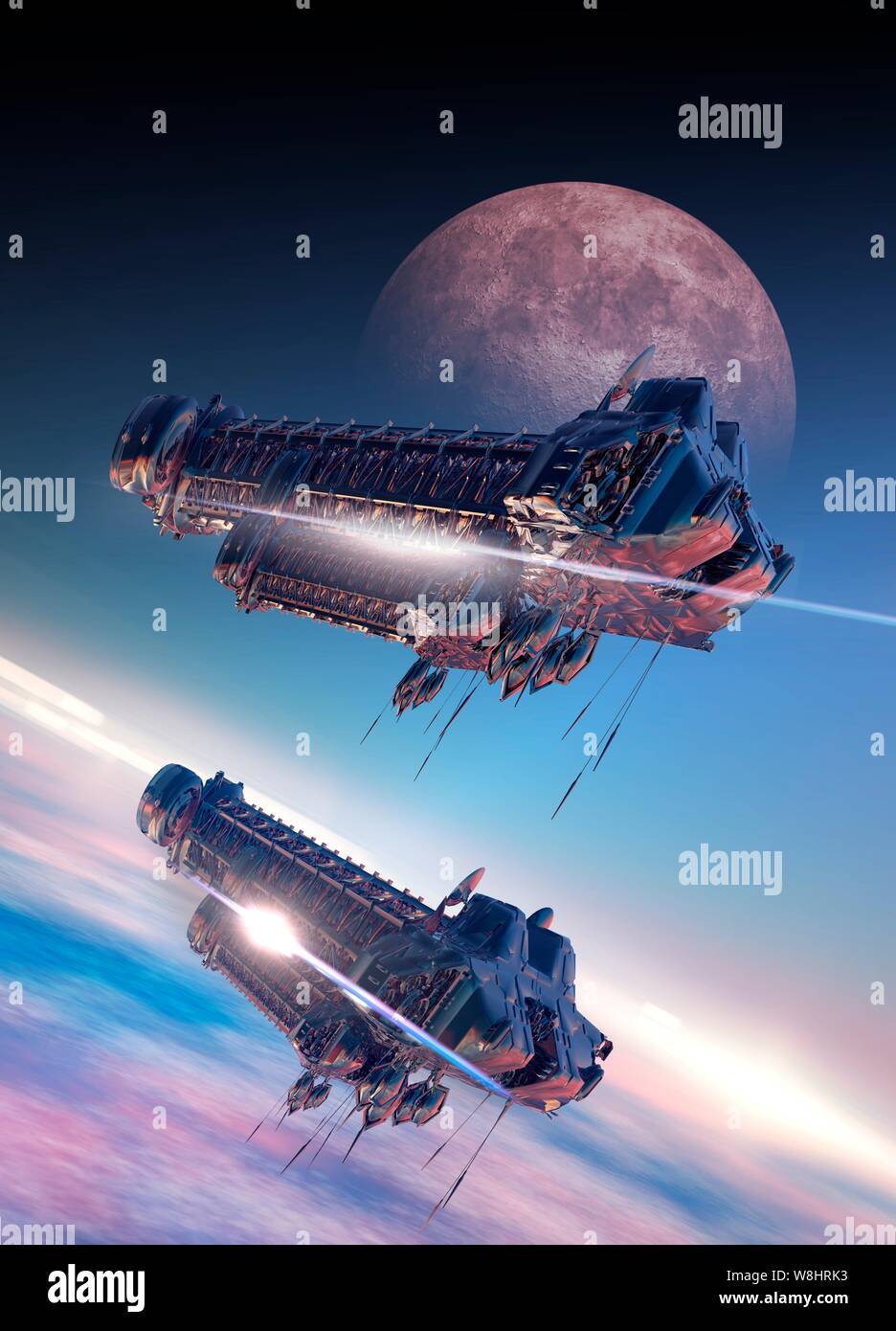 Space vehicles, illustration. Stock Photo