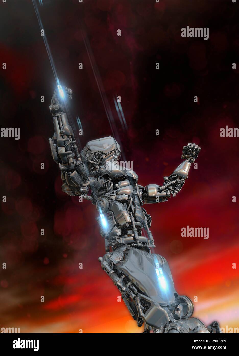 Robotic figure, illustration. Stock Photo