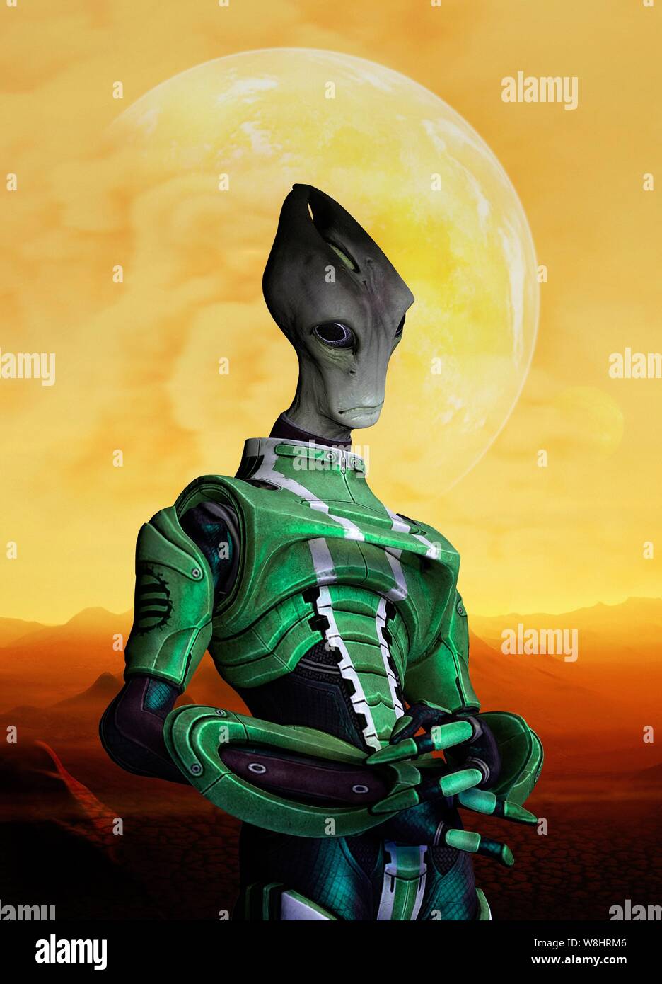 Alien, illustration. Stock Photo