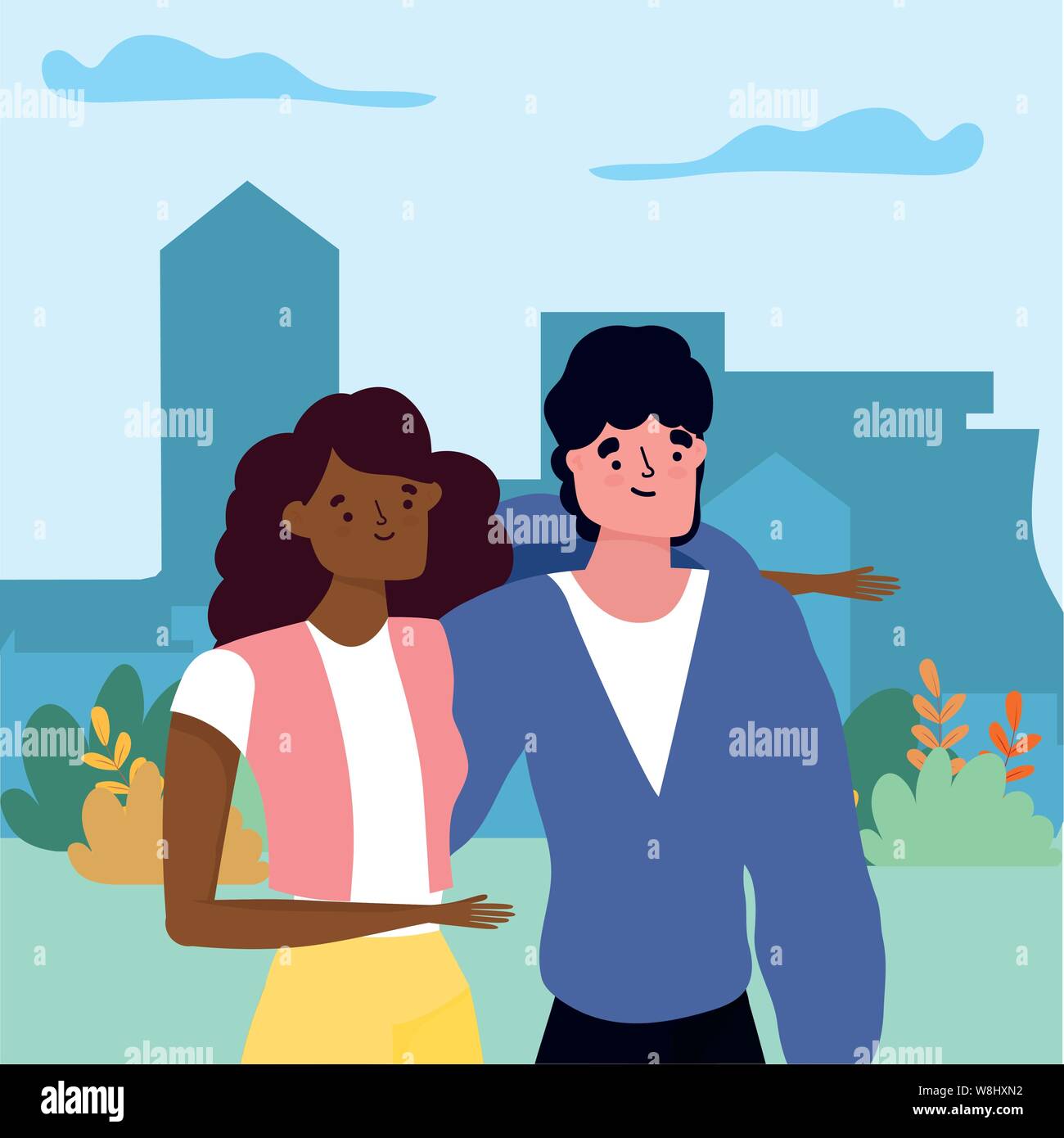 Couple of woman and man cartoon design, Relationship love romance ...