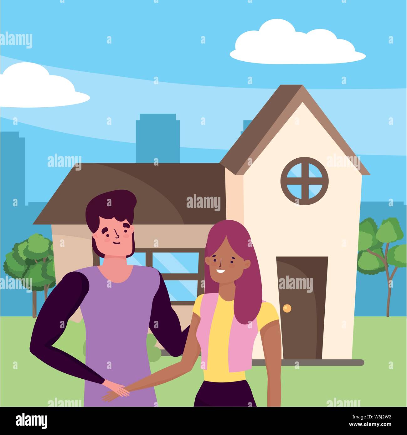 Couple of woman and man cartoon design, Relationship love romance ...