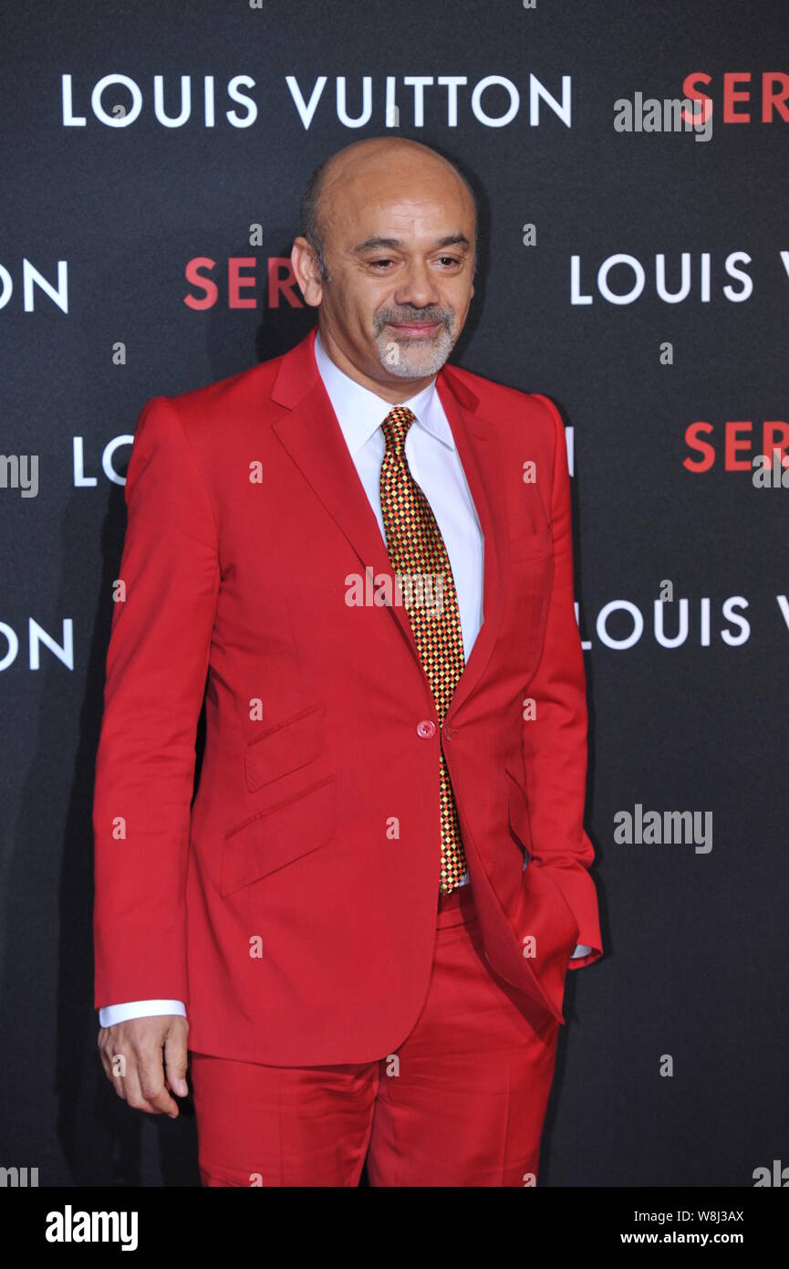 French footwear designer Christian Louboutin poses on the red carpet for an  opening event for the exhibition "Louis Vuitton Series 2 - Past, Present a  Stock Photo - Alamy