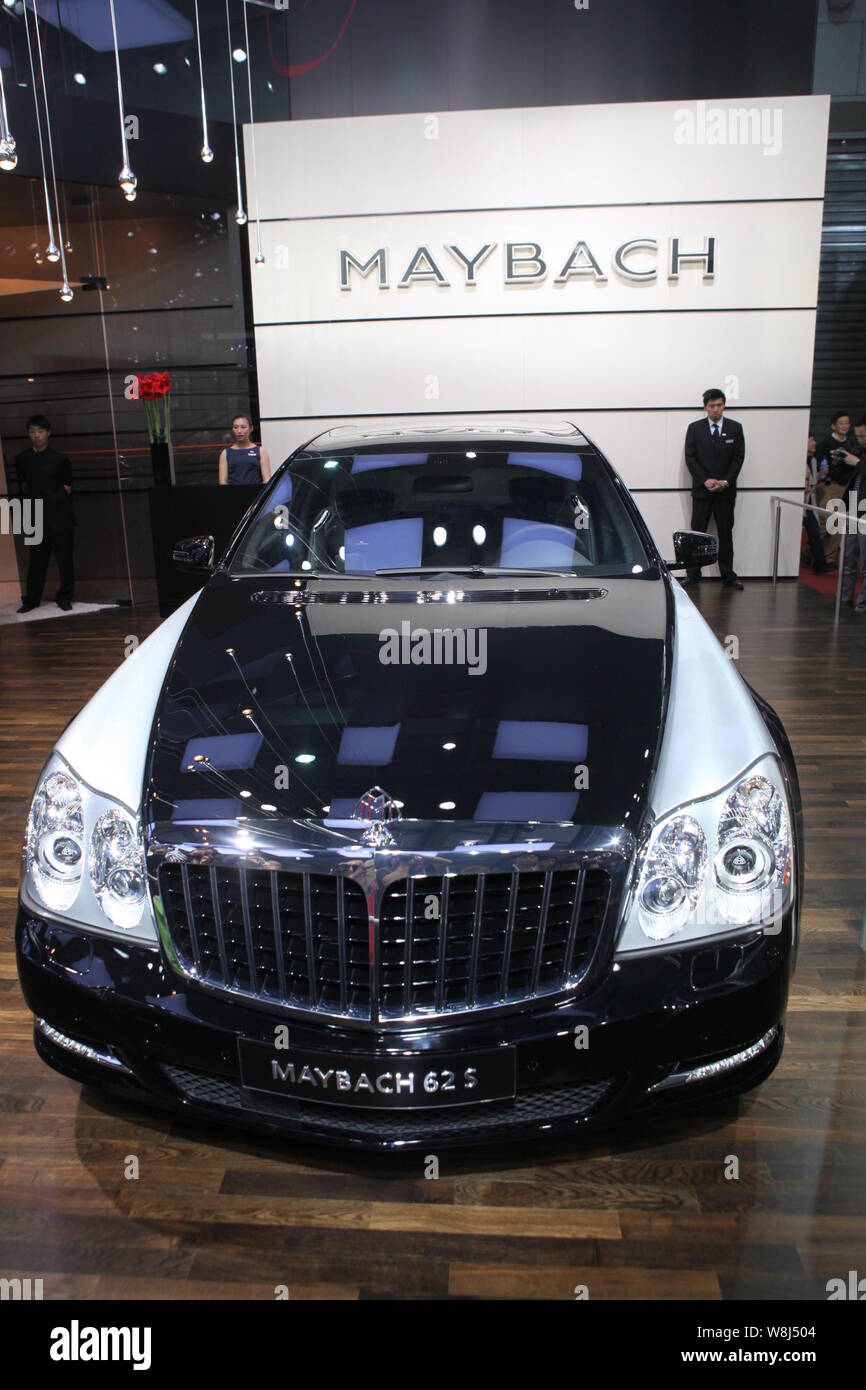 --FILE--A Mercedes-Maybach 62 S is on display during the 14th Shanghai International Automobile Industry Exhibition, also known as Auto Shanghai 2011, Stock Photo