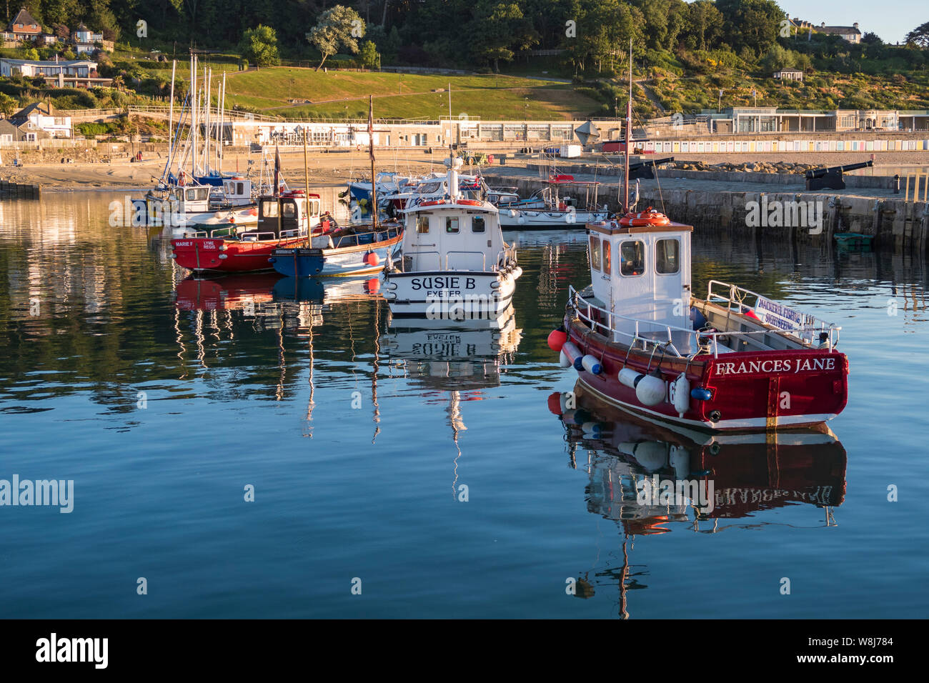 Harbour Lyme Regis Uk Fishing Boat High Resolution Stock Photography ...