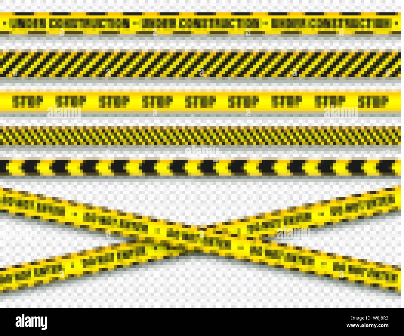 Yellow And Black Barricade Construction Tape. Police Warning Line ...