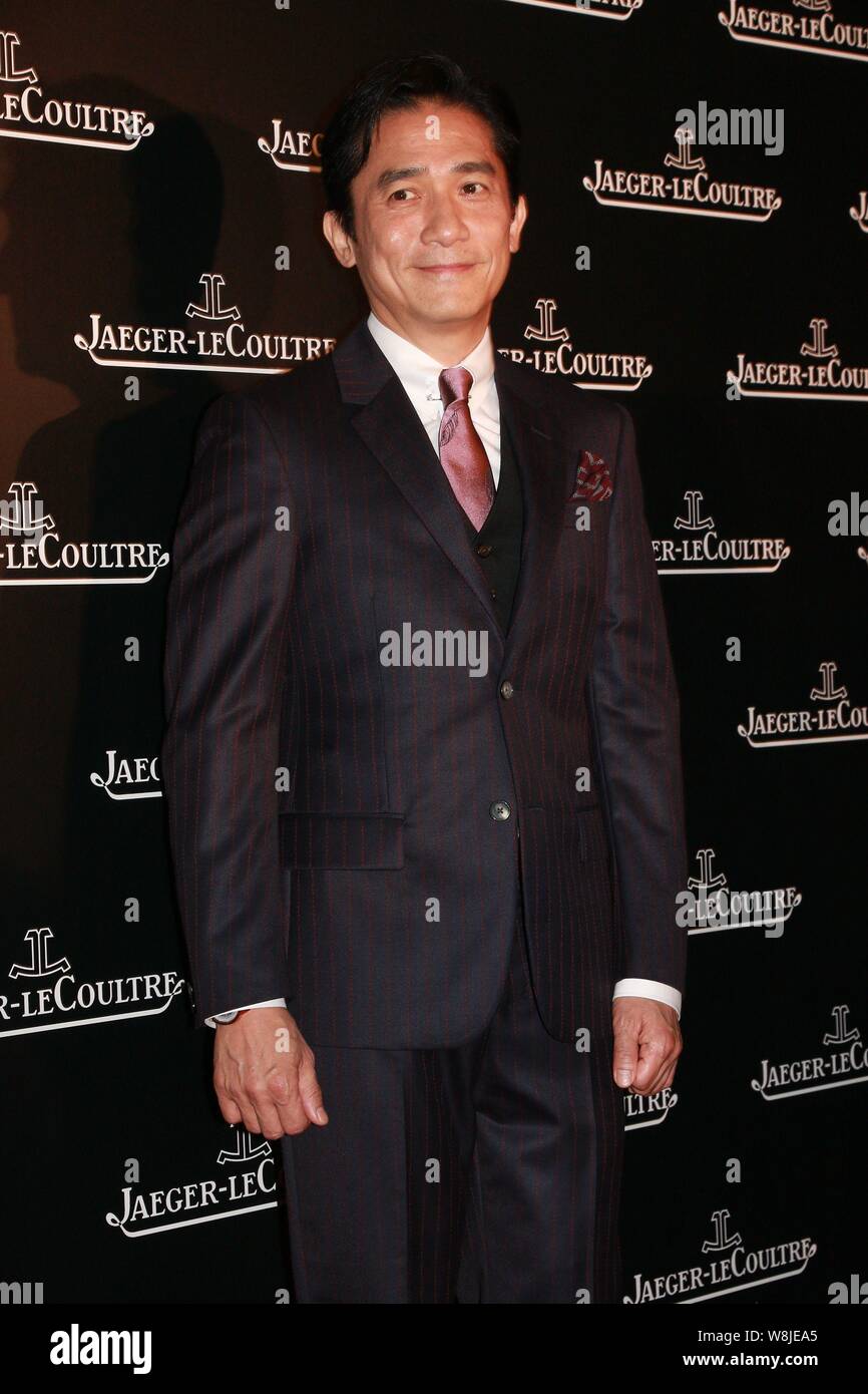 Hong Kong actor Tony Leung Chiu Wai poses during a party by Jaeger-LeCoultre in Hong Kong, China, 30 September 2015. Stock Photo