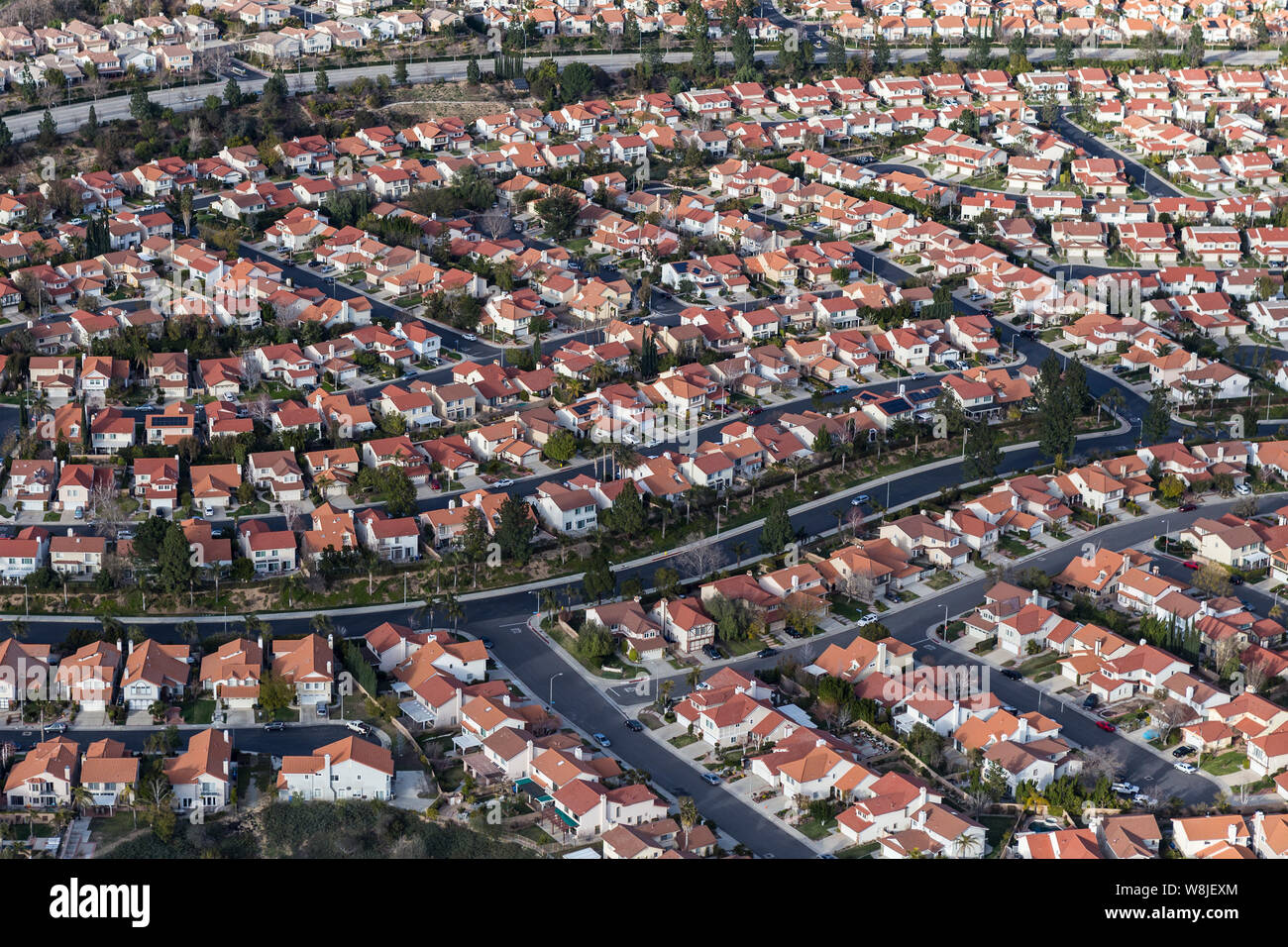Aerial View Of Suburban San Fernando Valley Housing In The